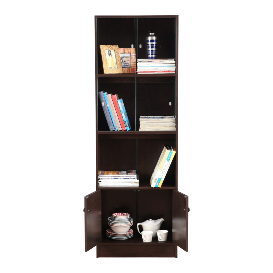 Crony Engineered Wood Medium Book Shelf in Wenge Colour
