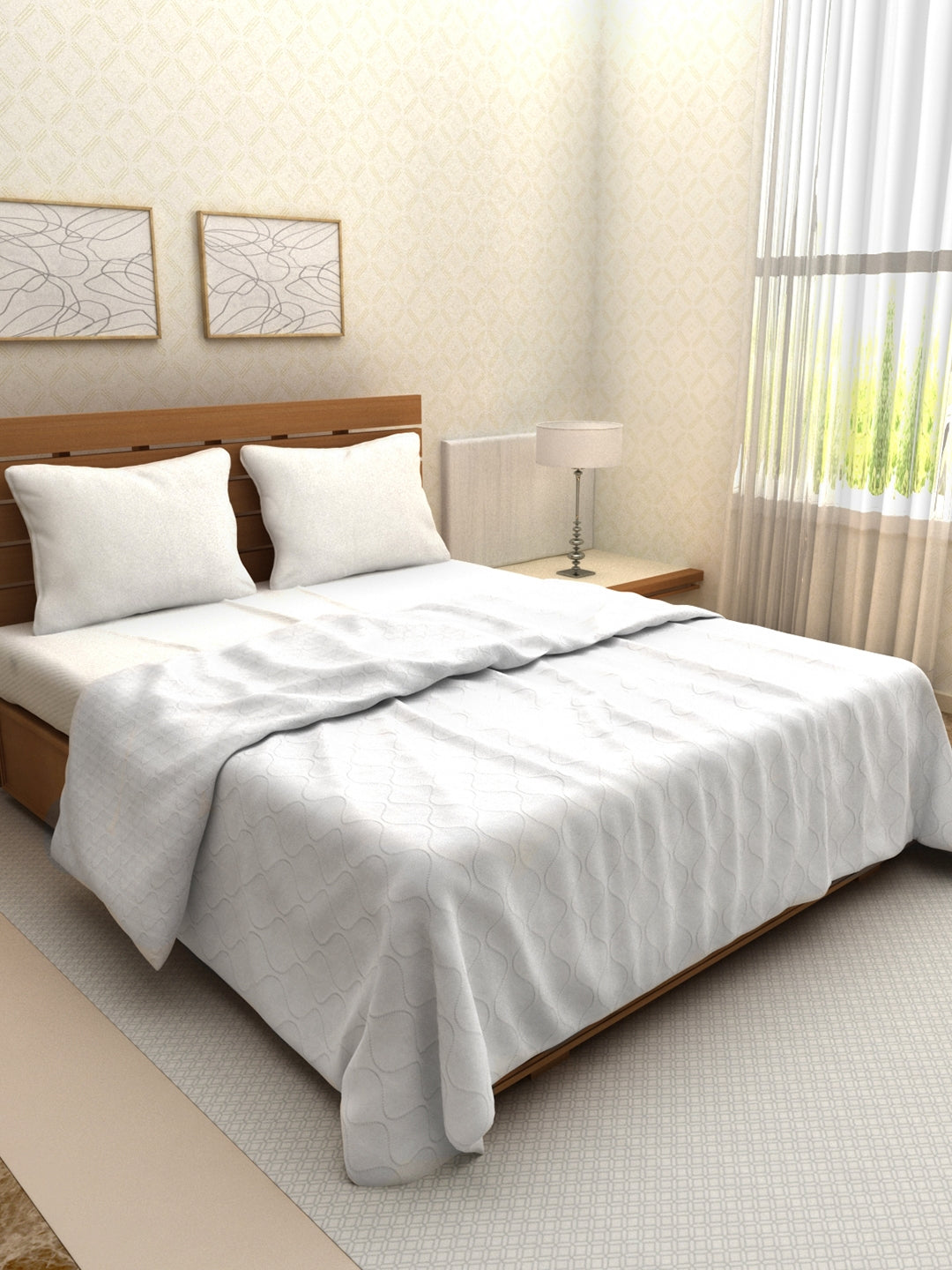 Amour Double Dohar 254X215 CM in Off White Colour