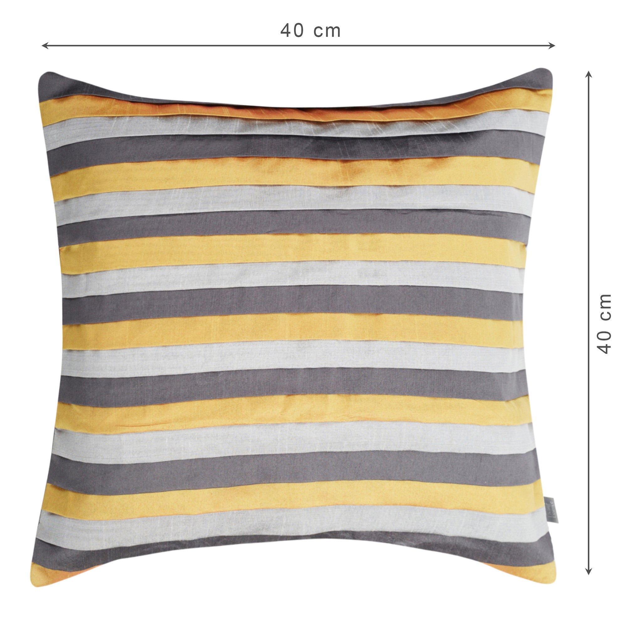 Modern Pleated Set Of 2 Cushion Cover 40x40 Cm in Charcoal Colour