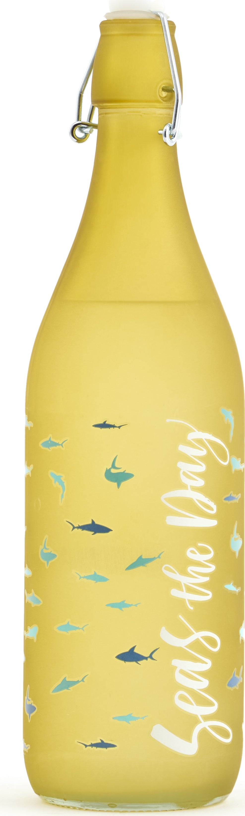 Bahamas Glass Green Frosted Bottle 1L in Green Colour