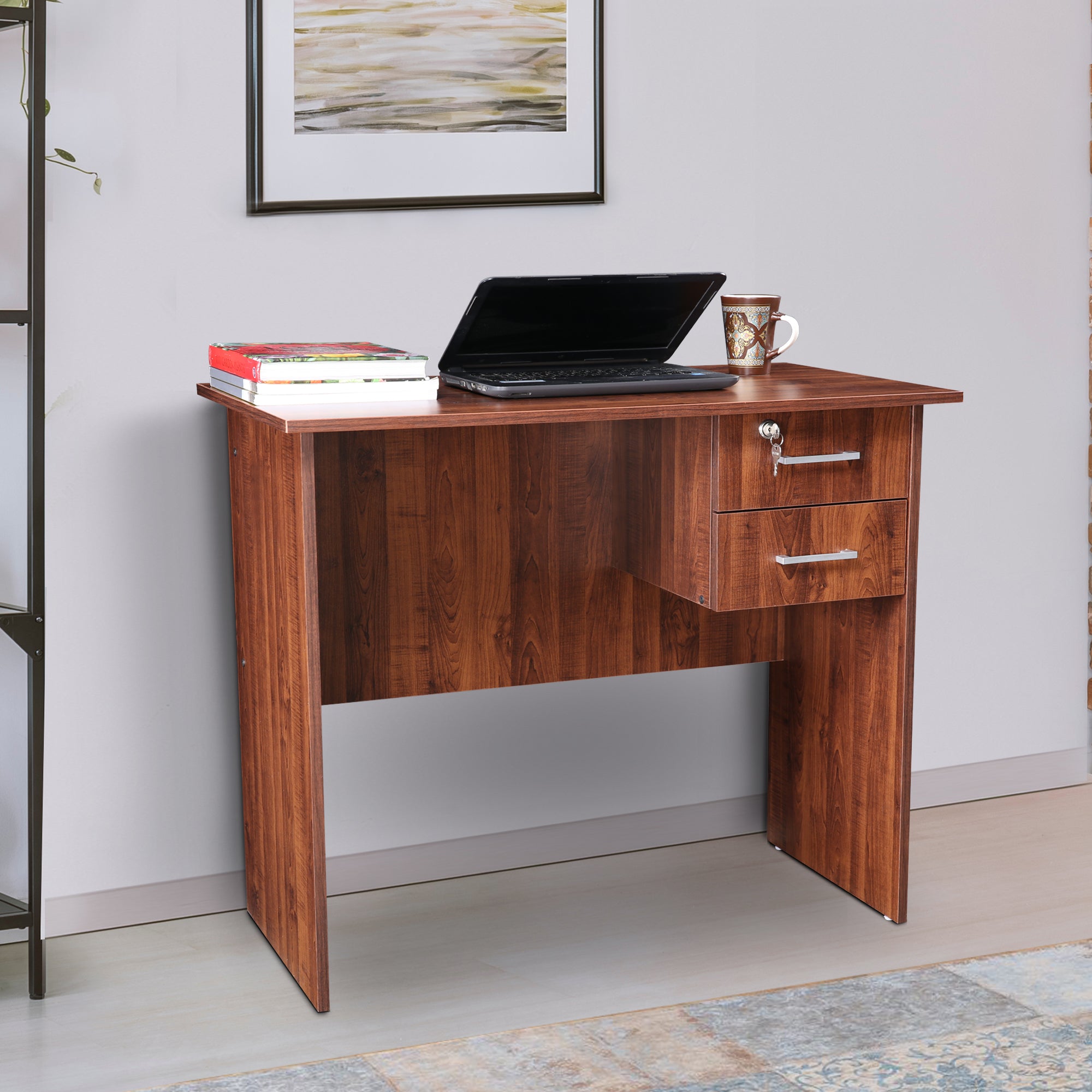 Simply Engineered Wood Study Table in Walnut Colour