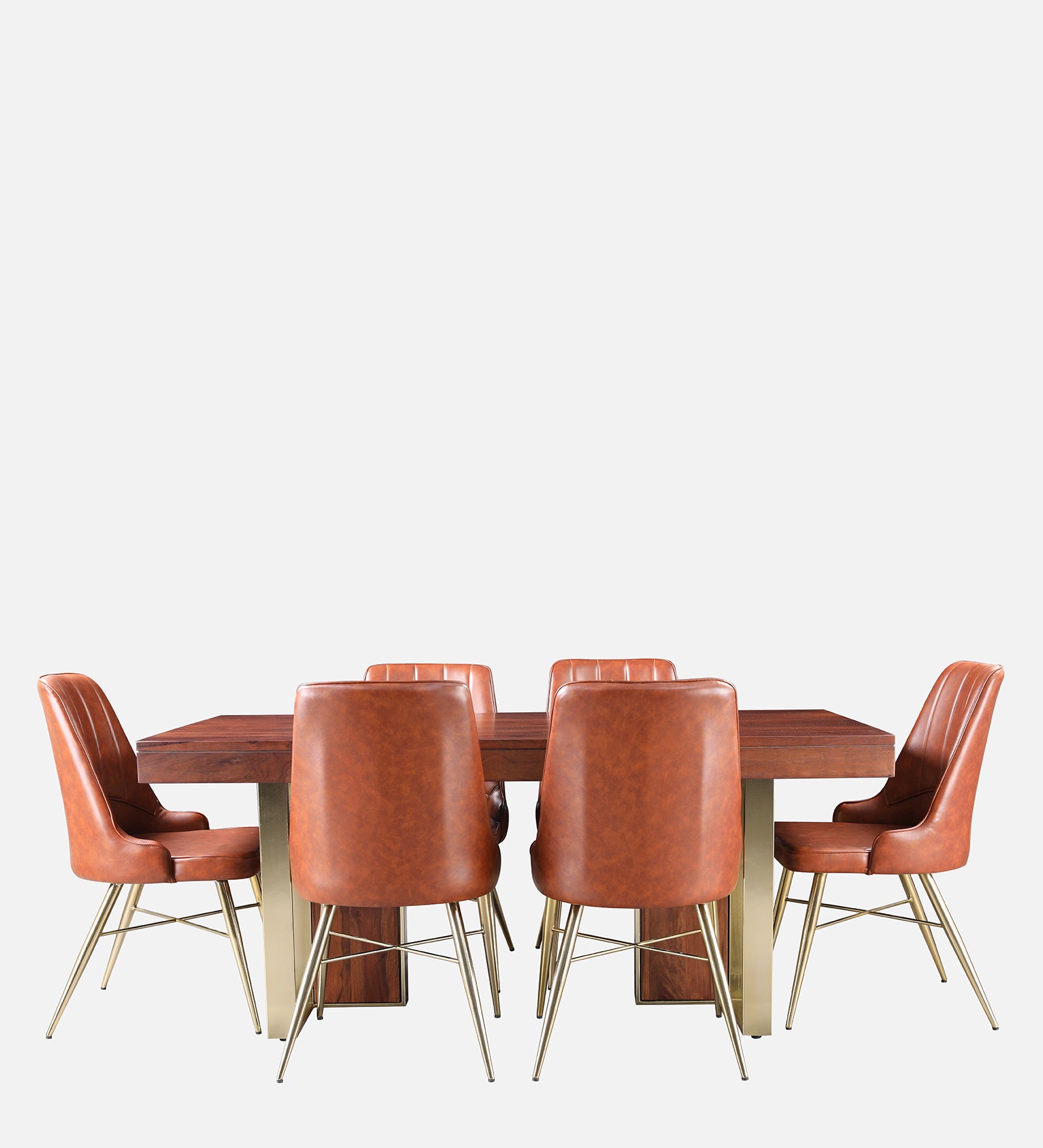 Marvis Sheesham Wood(Rosewood) Six Seater Dining Set in Walnut Colour