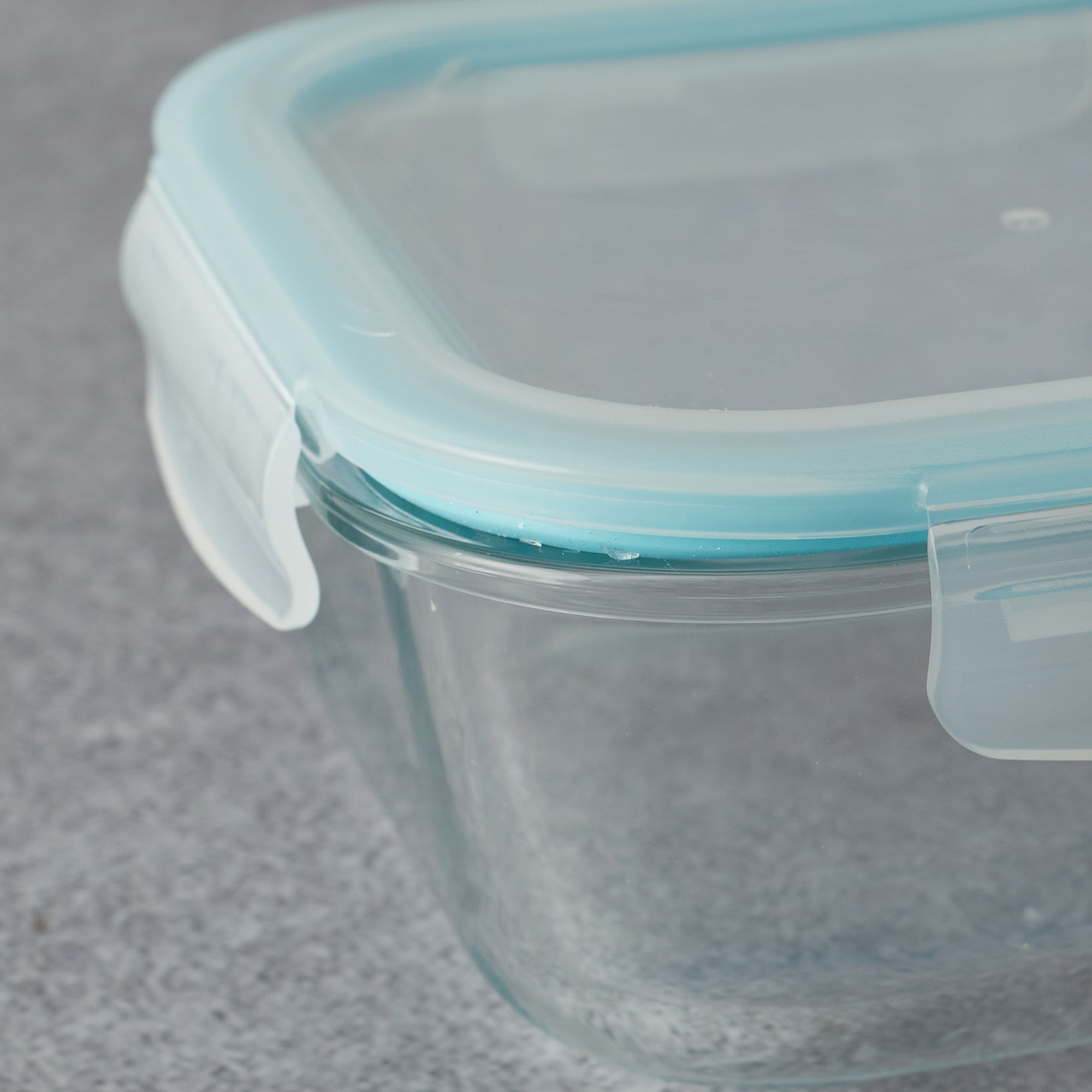 Robust Glass Square Container with PP Lid 1100ML in Transparent Colour