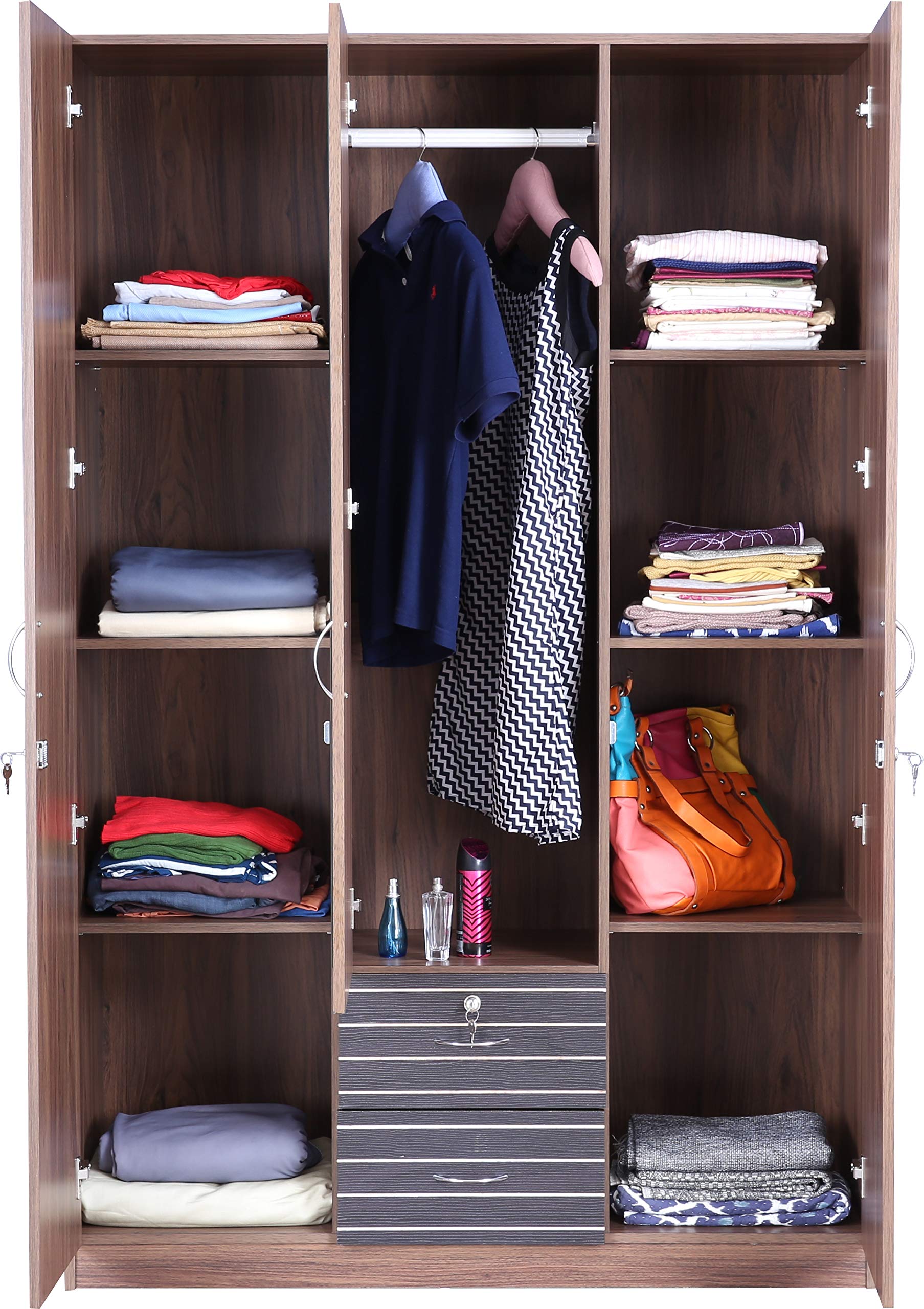 Molly Engineered Wood Three Door Wardrobe