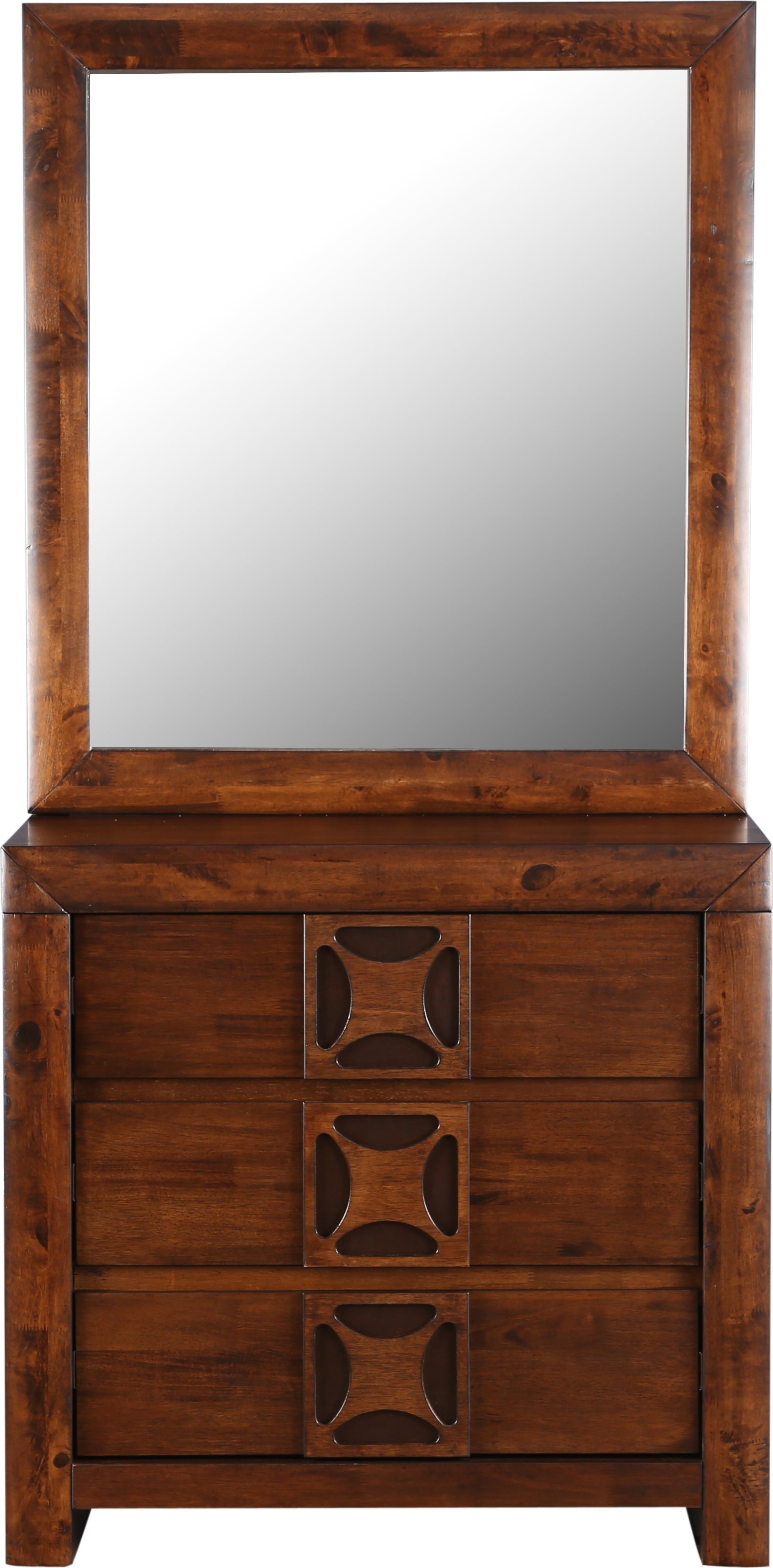 Casablanca Solidwood Dresser with mirror in Walnut Colour