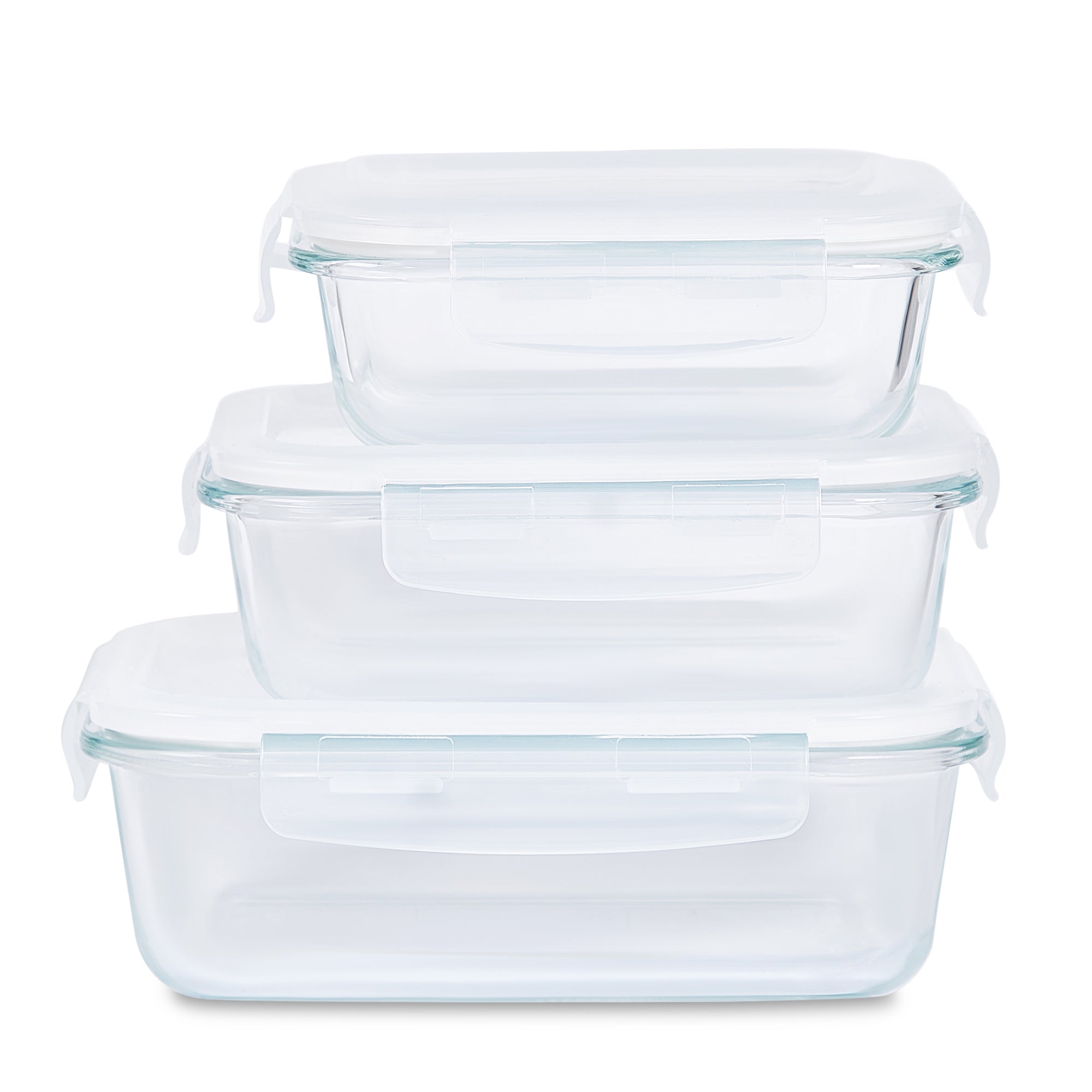 Fiesta Borosilicate Glass Clip Lock Container Set of 3 in Clear Colour
