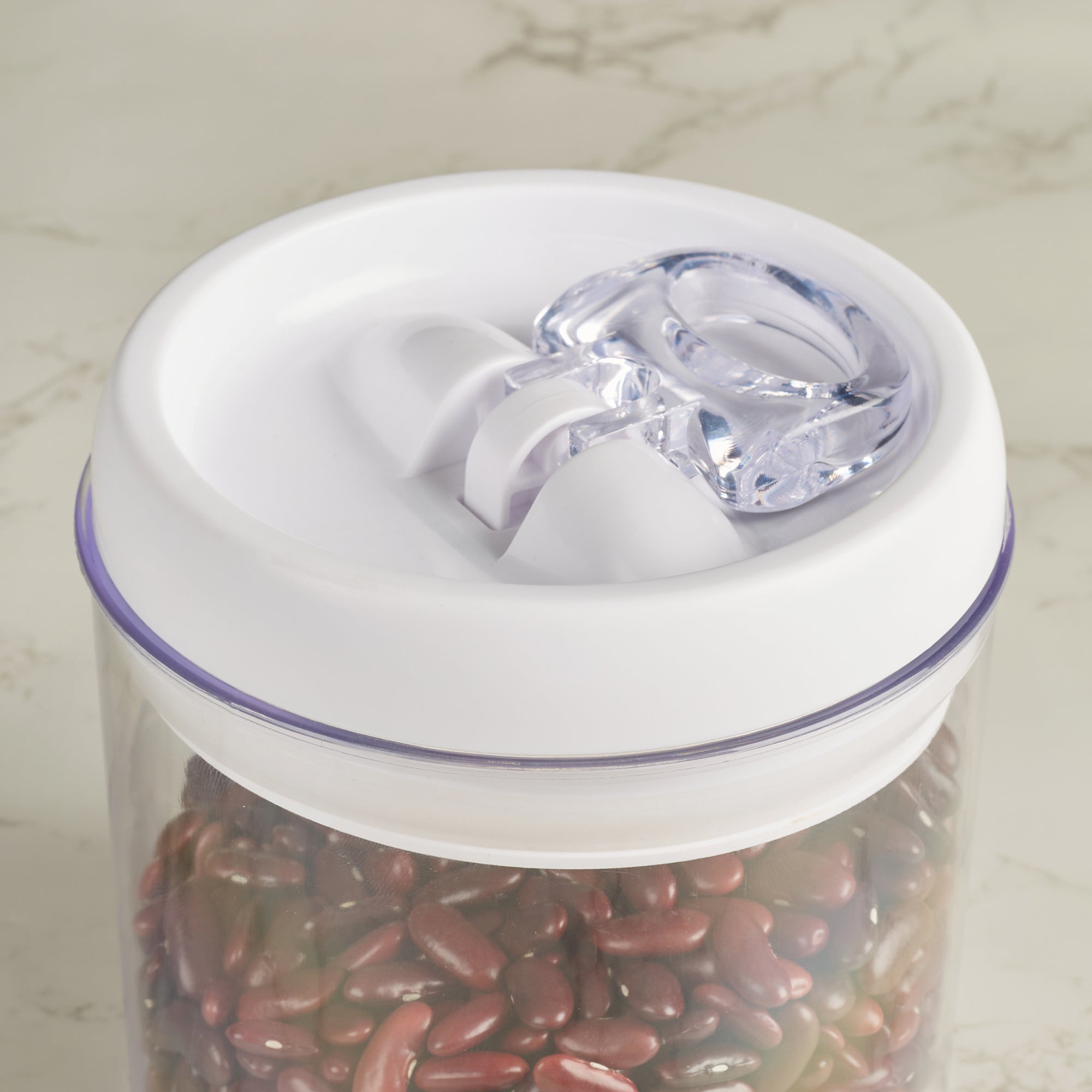 Robusto BPA Free Easy Lock Round Container 1000ml in Transparent & White Colour
