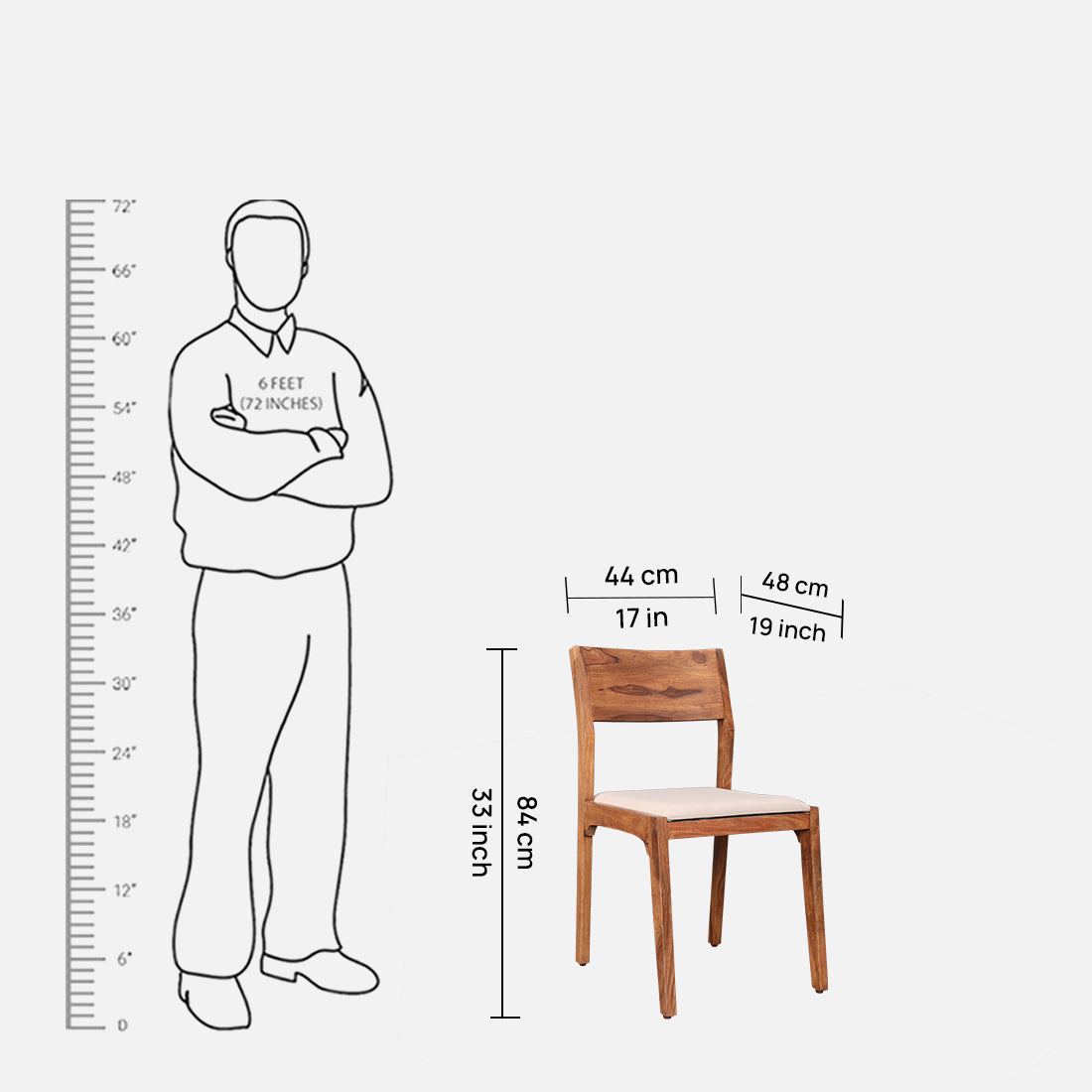 Axel Sheesham Wood(Rosewood) Dining Chair Set Of 2 in Natural Sheesham Colour