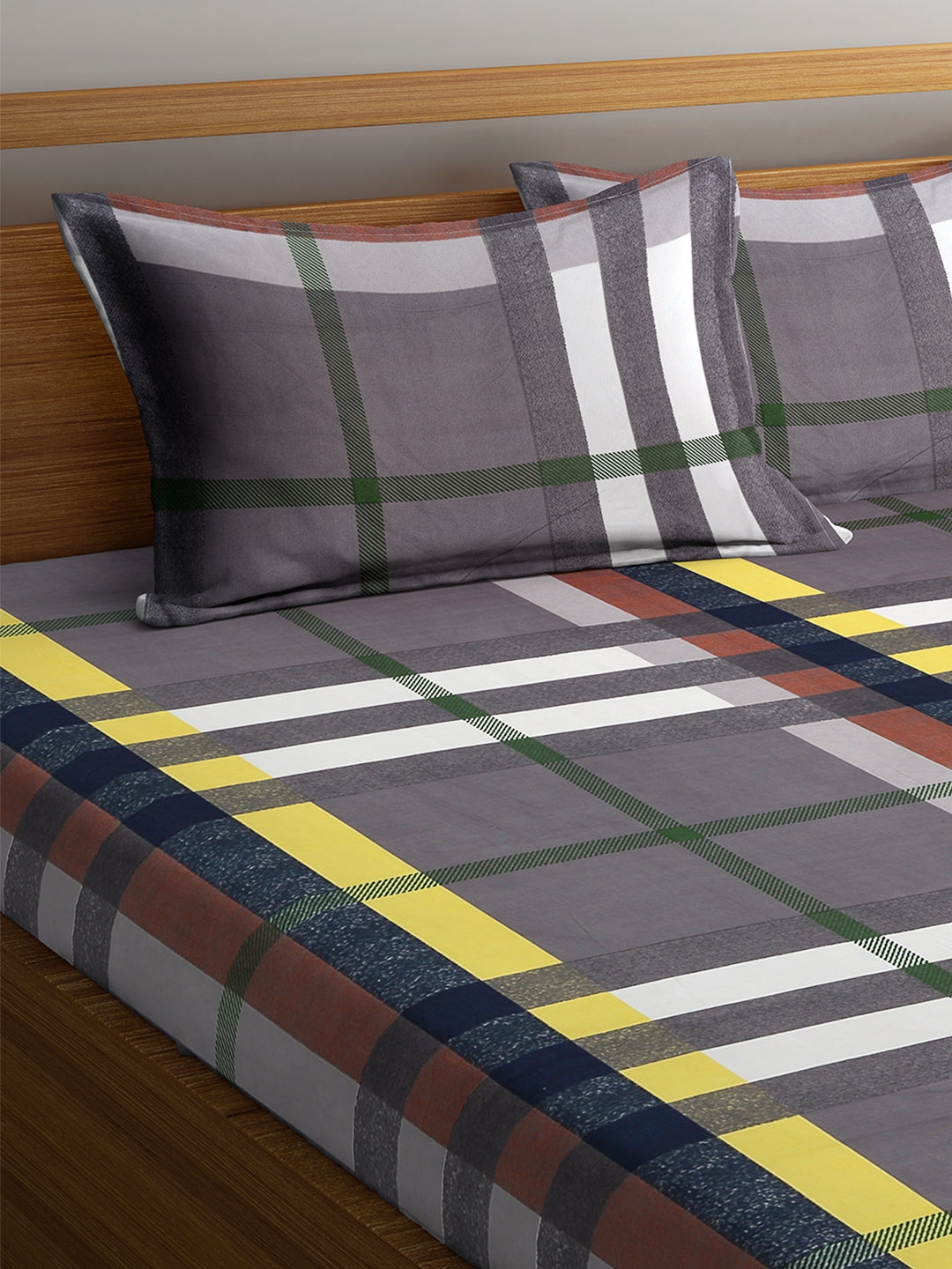 Carnival Double Bedsheet 220 x 230 CM in Brown Colour