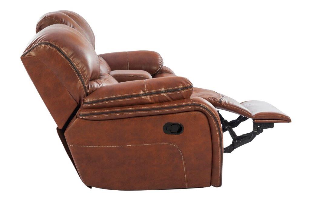 Tigris Leatherette Two Seater Recliner in Brown Colour