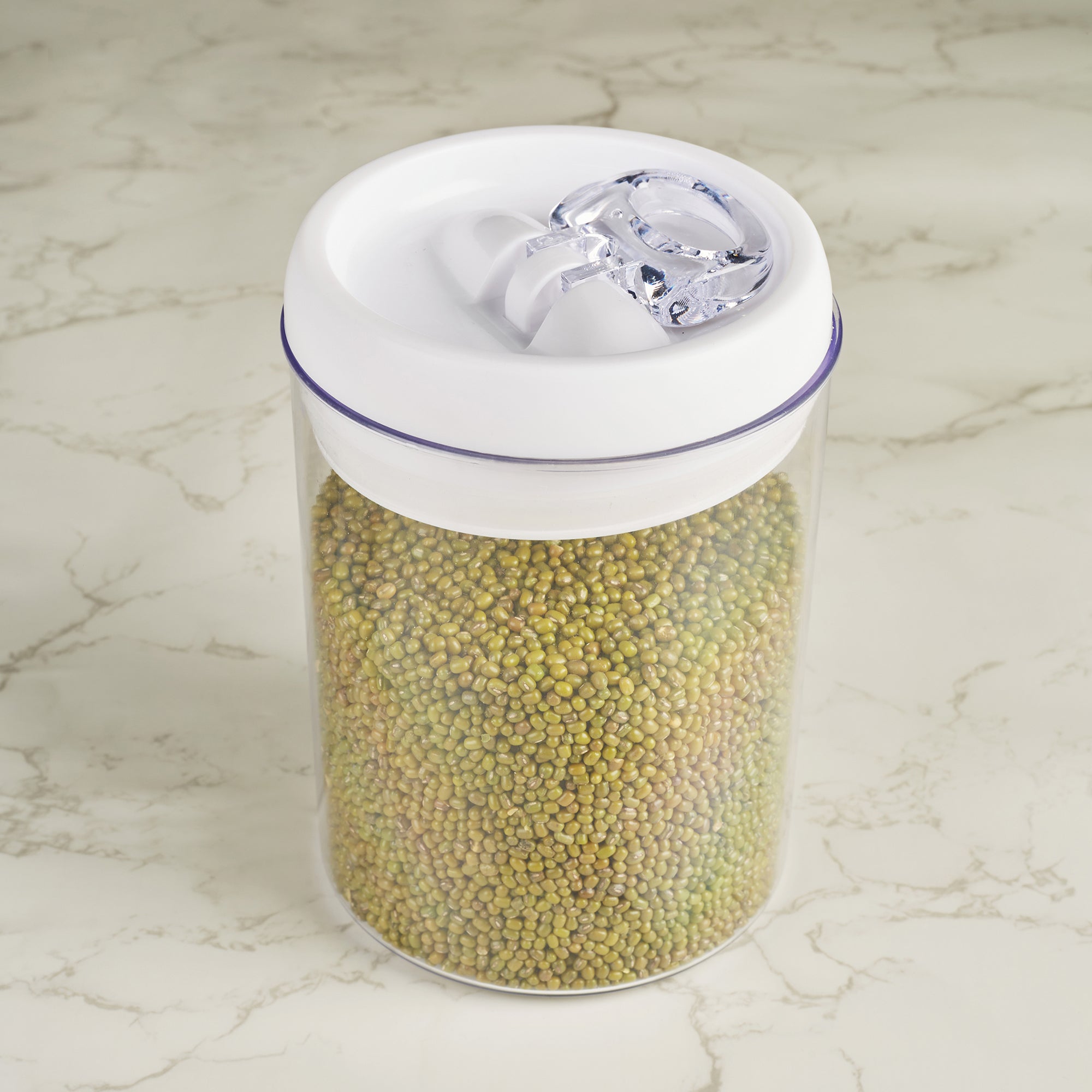 Robusto BPA Free Easy Lock Round Container 1700ml in Transparent & White Colour