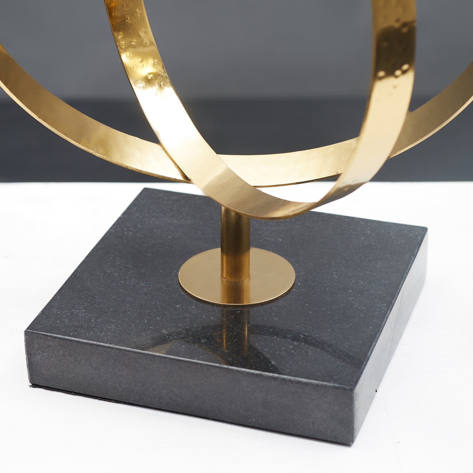 Reeves Metal And Marble Abstract Table Decor in Black & Gold Colour