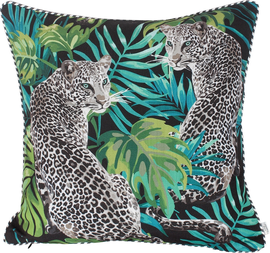 Tropical Safari Digital Cushion Cover 16X16 CM in Green Colour by Living Essence