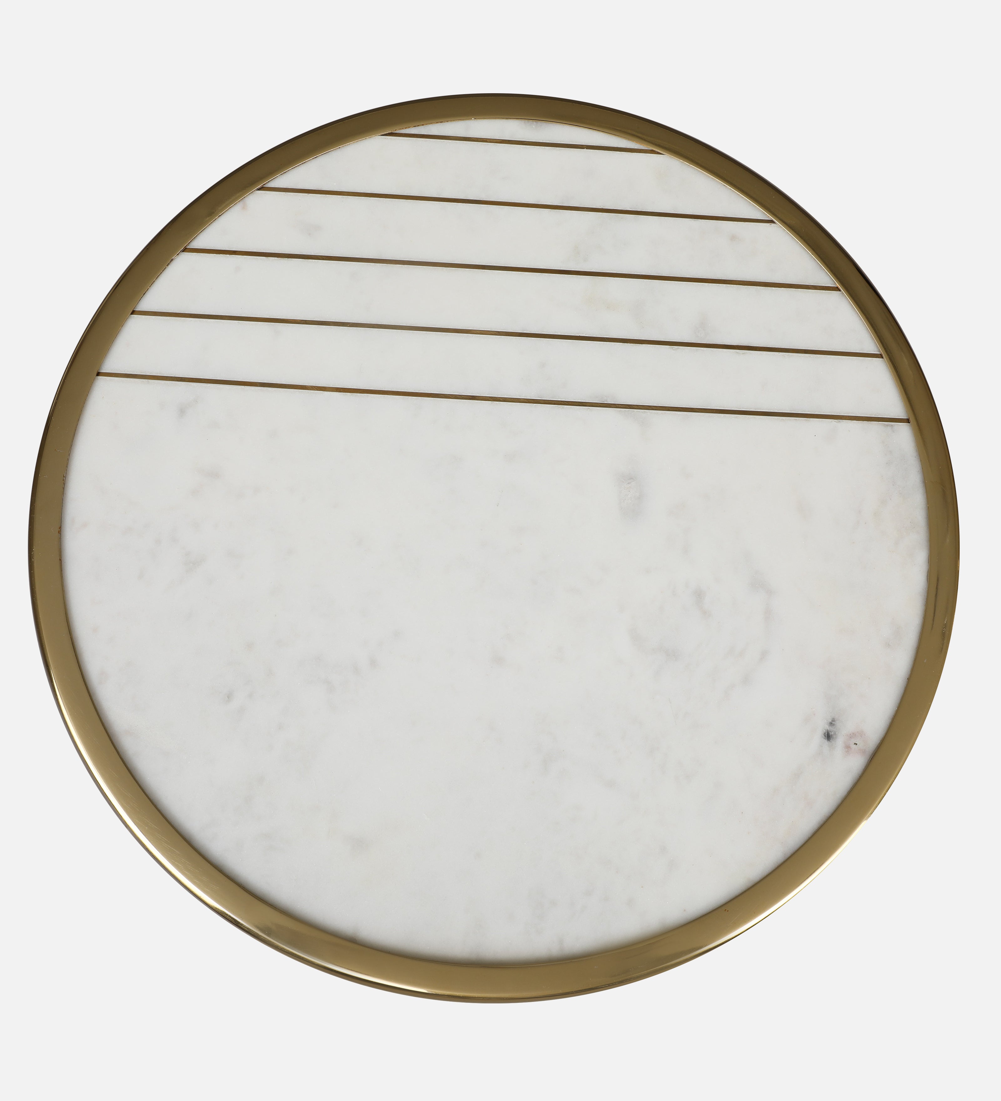 Netanya Metal Table in Gold & White Colour