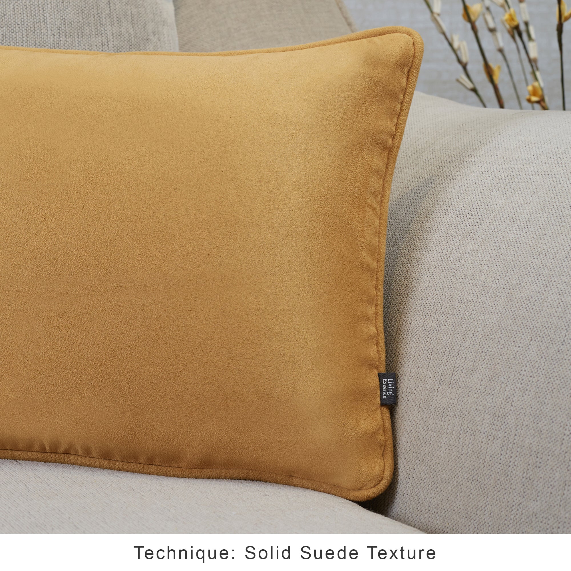 Nora Shades  Reversible Solid Cushion Cover 30X45 Cm in Mustard Colour