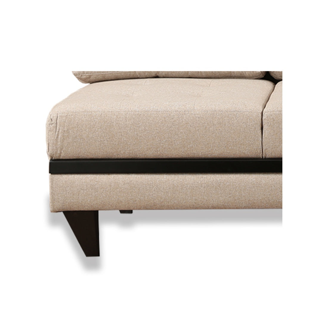 Garcia Fabric 5 Seater Sofa with Right Hand Side Lounger in Beige Colour