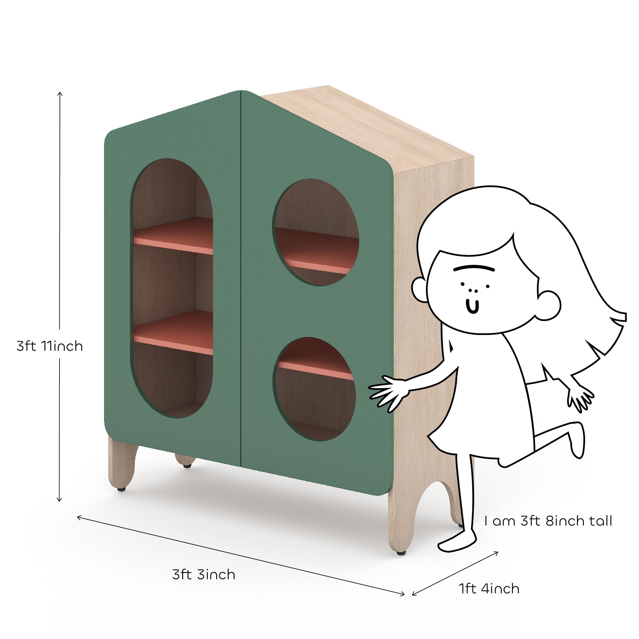 Magic Hut  Storage Cabinet in Lauren Green Colour