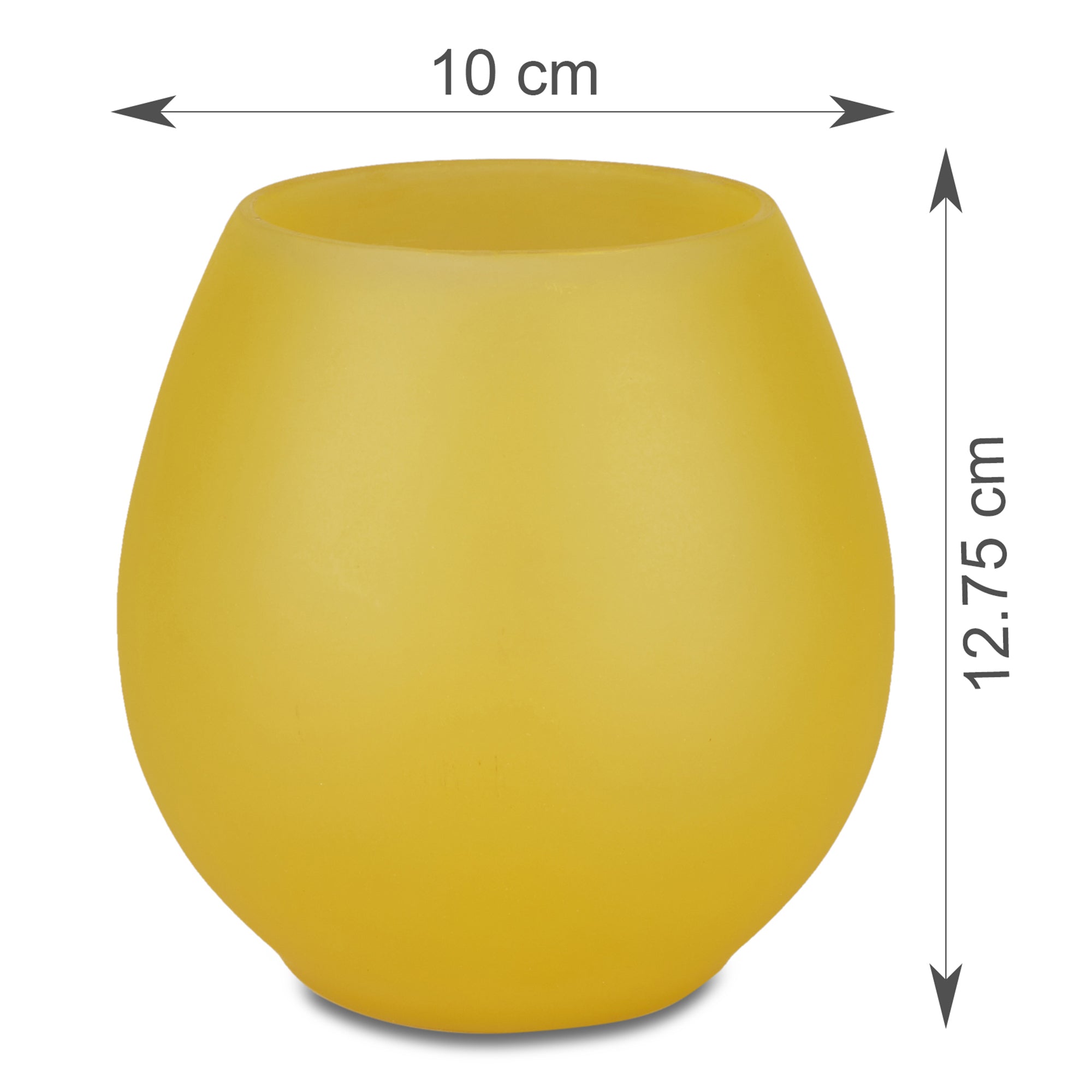 Emilia Glass Frosted Colored Jar With Lid in Yellow Colour