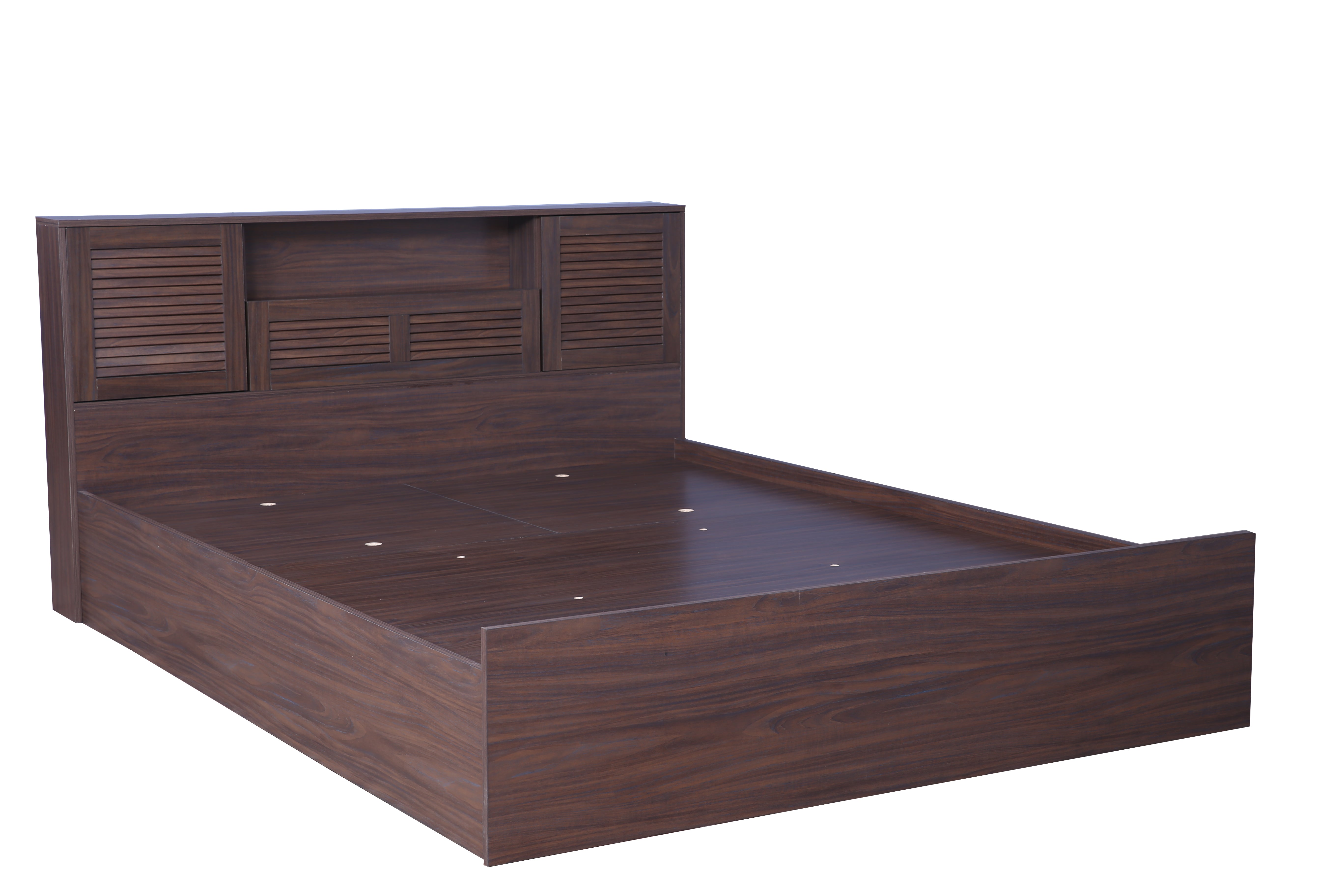 Bolton Queen Bed with Hydraulic storage in Walnut Colour