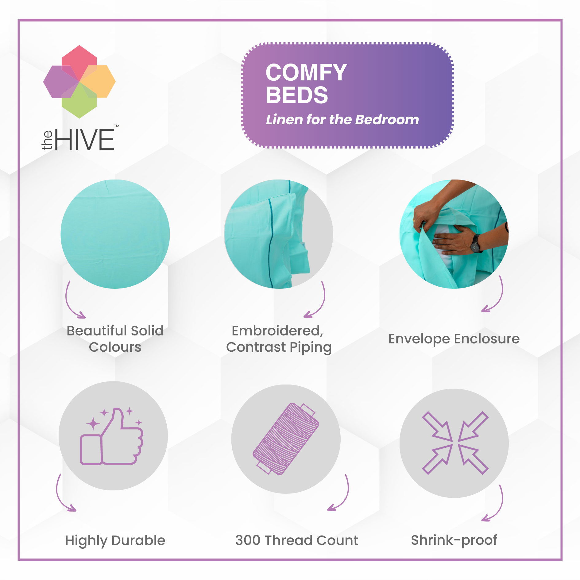 Comfy Beds Set of 2 Pillow Covers Pistachio, 45x70cm