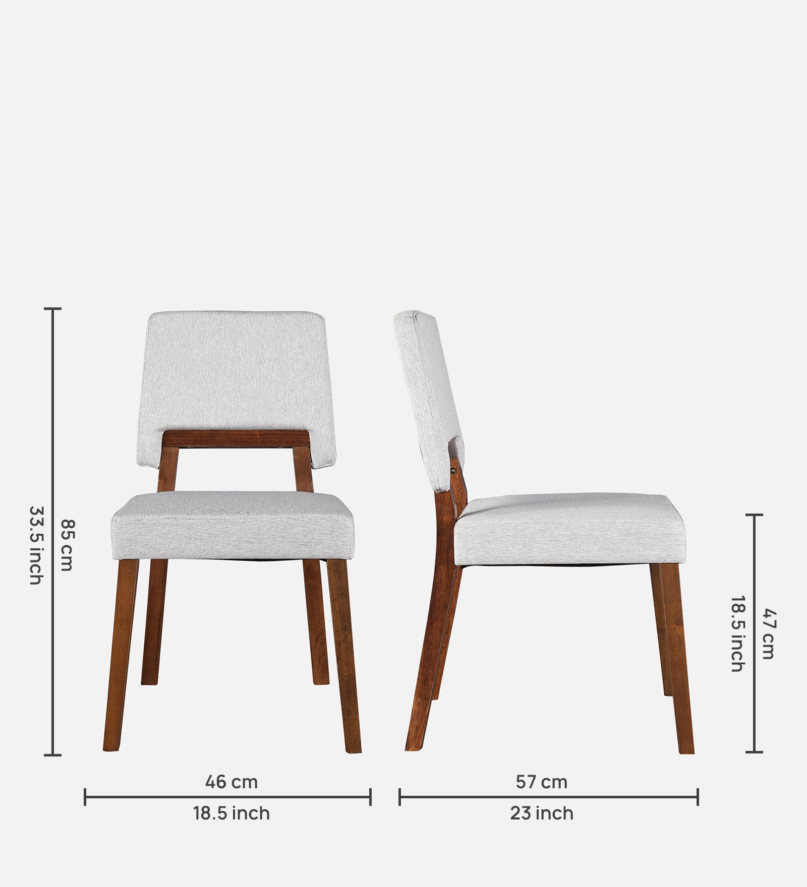 Lillian Solidwood Dining Chair Set Of 2 in Walnut Colour