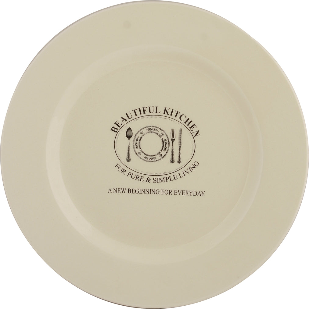 Beautiful Kitchen Ceramic Dinner Plate 11 Inch in White Colour