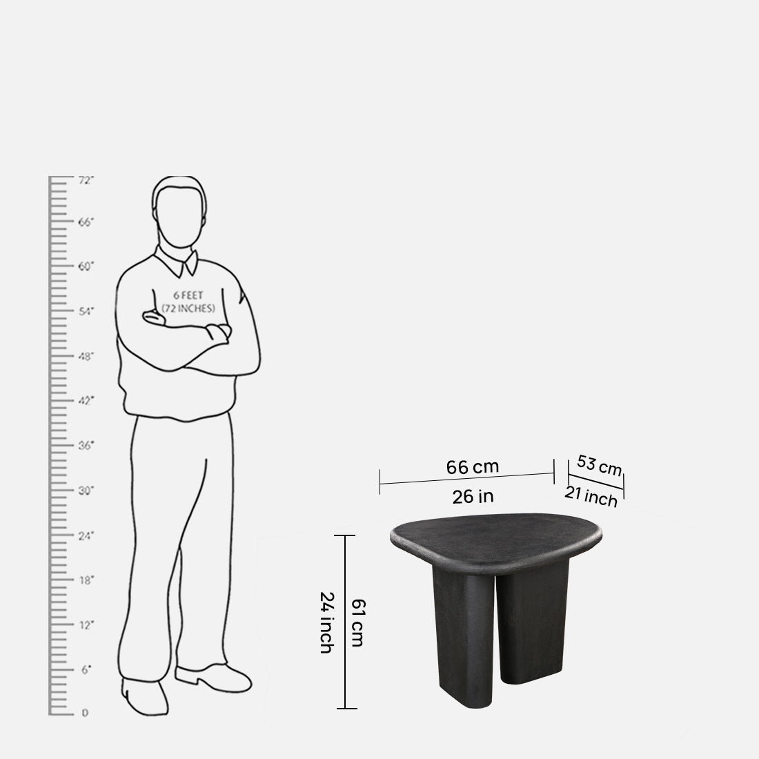Jett  Side Table in Black Colour