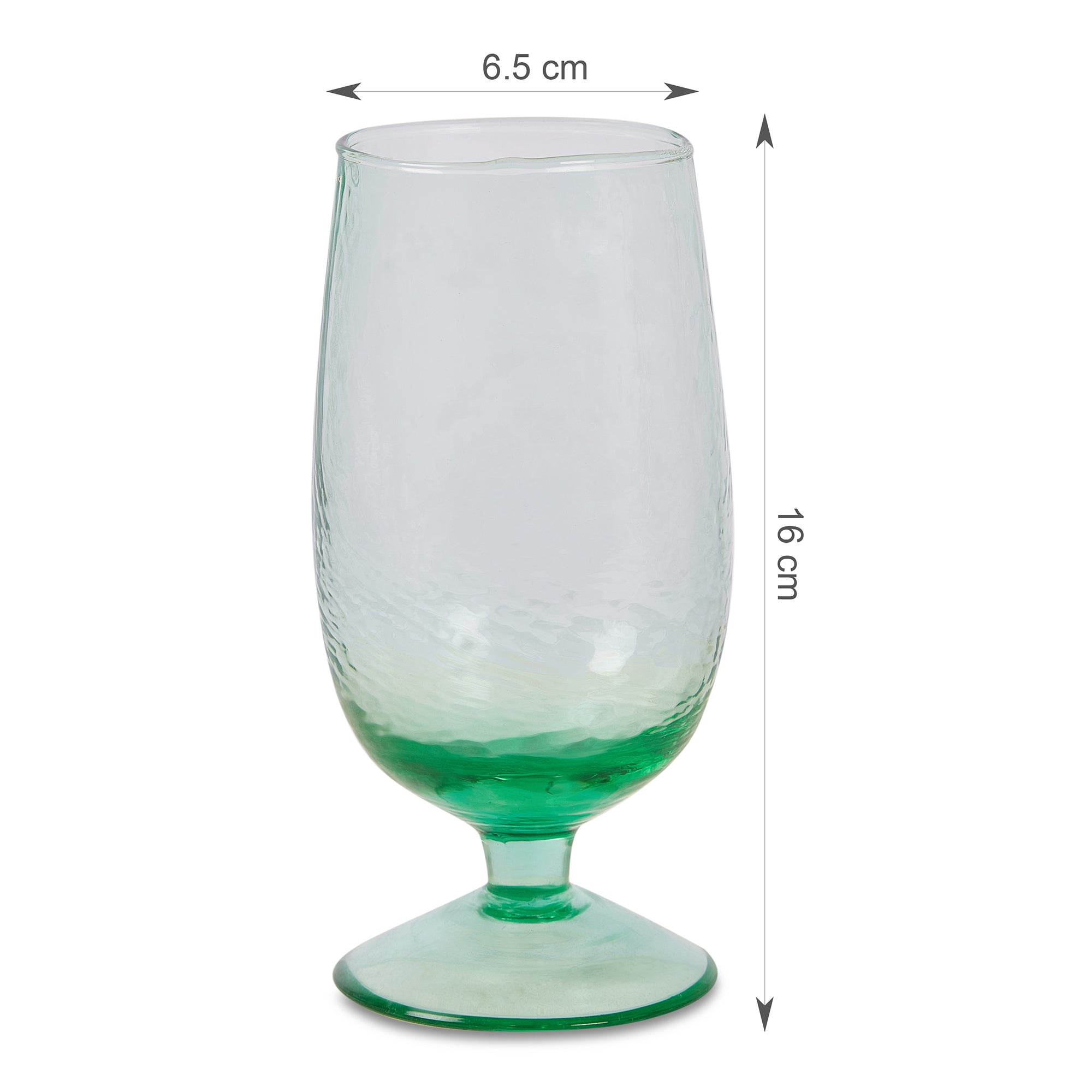 Ikigai Hammered Stem Goblet Set of 4 in Green Colour