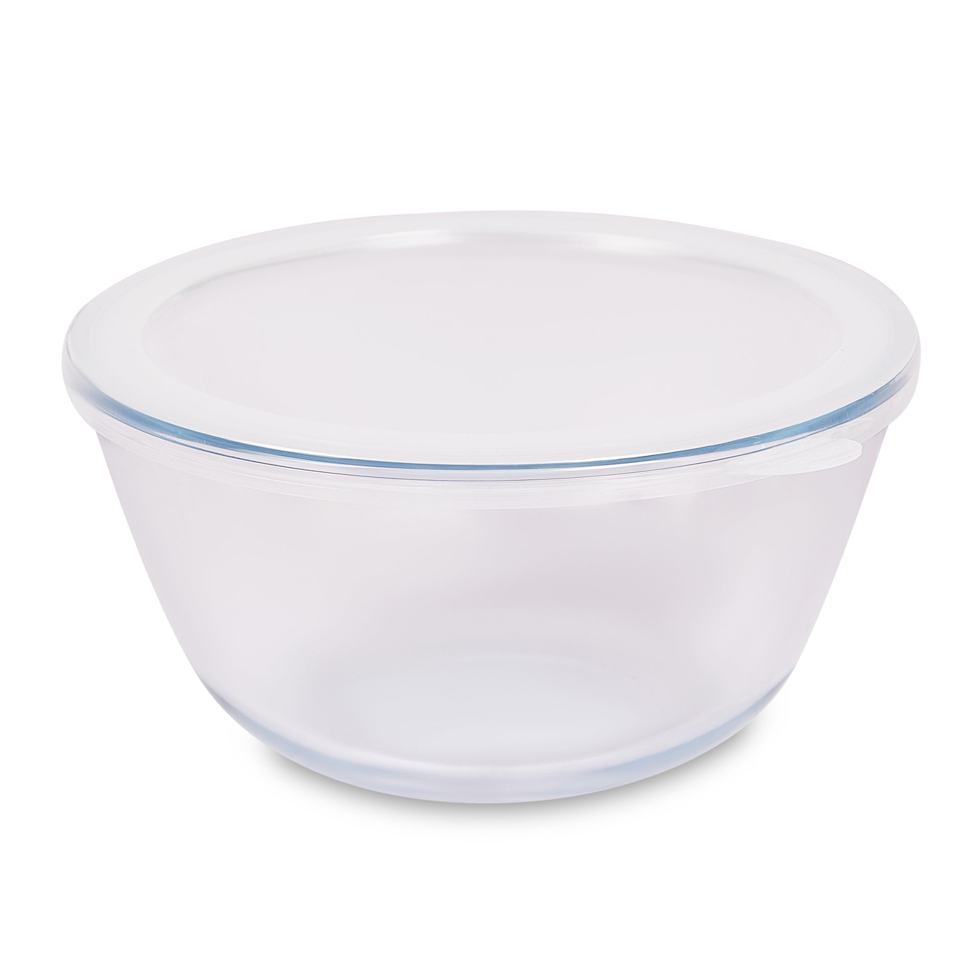 Fiesta Borosilicate Glass Mixing Bowl with Lid Set of 3 in Clear Colour
