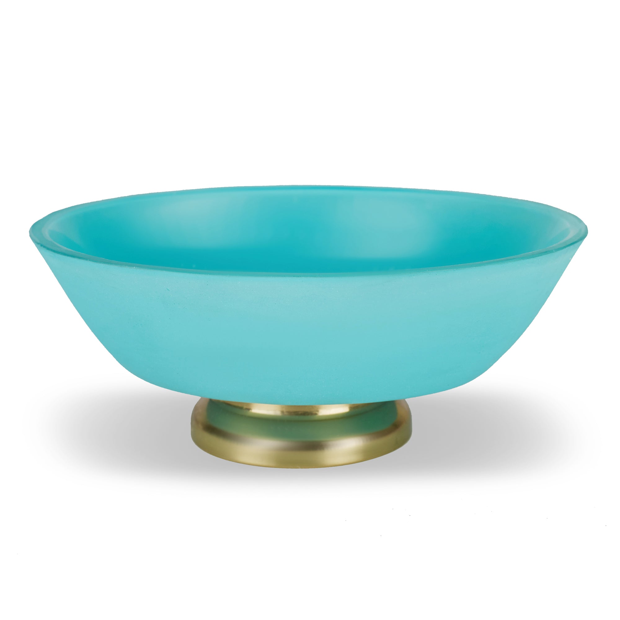 Emilia Glass Frosted Colored Soap Dish in Turq Colour