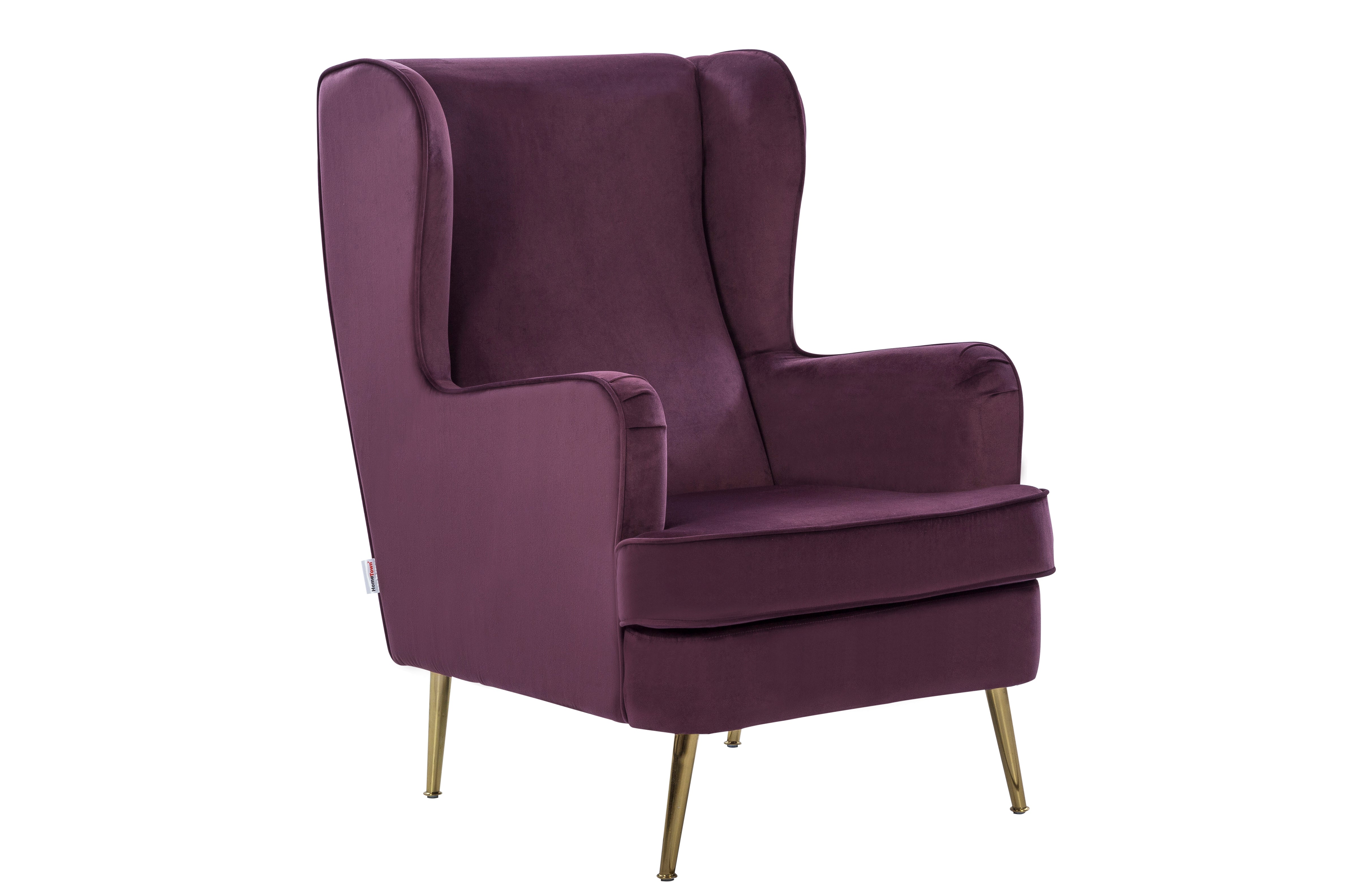 Charm Velvet Arm Chair in Wine Colour