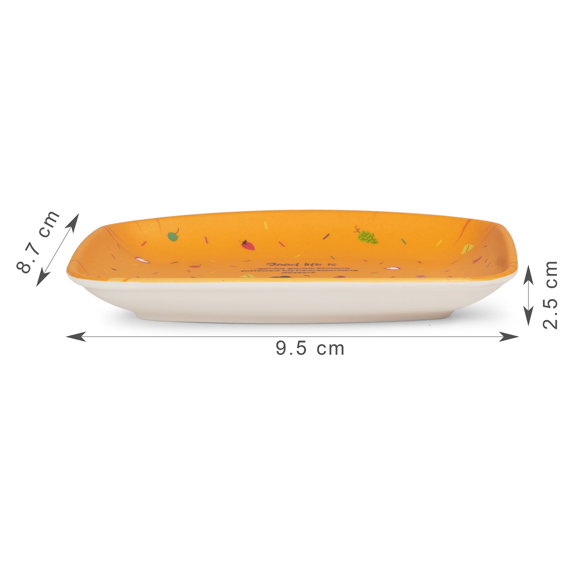 Good Life Melamine Square Small Plate Set of 2 in Multi Colour