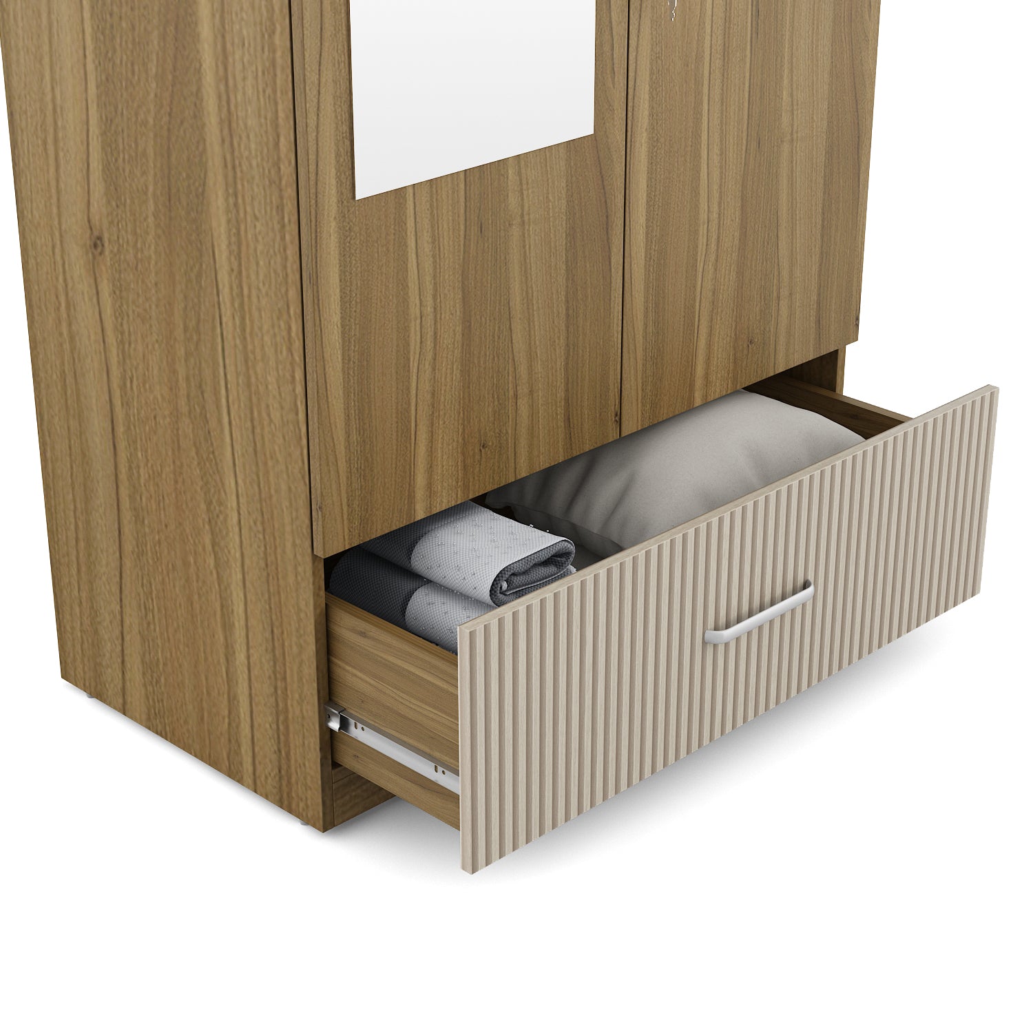 Diago Queen Bed Box Storage with Two Door Wardrobe Set