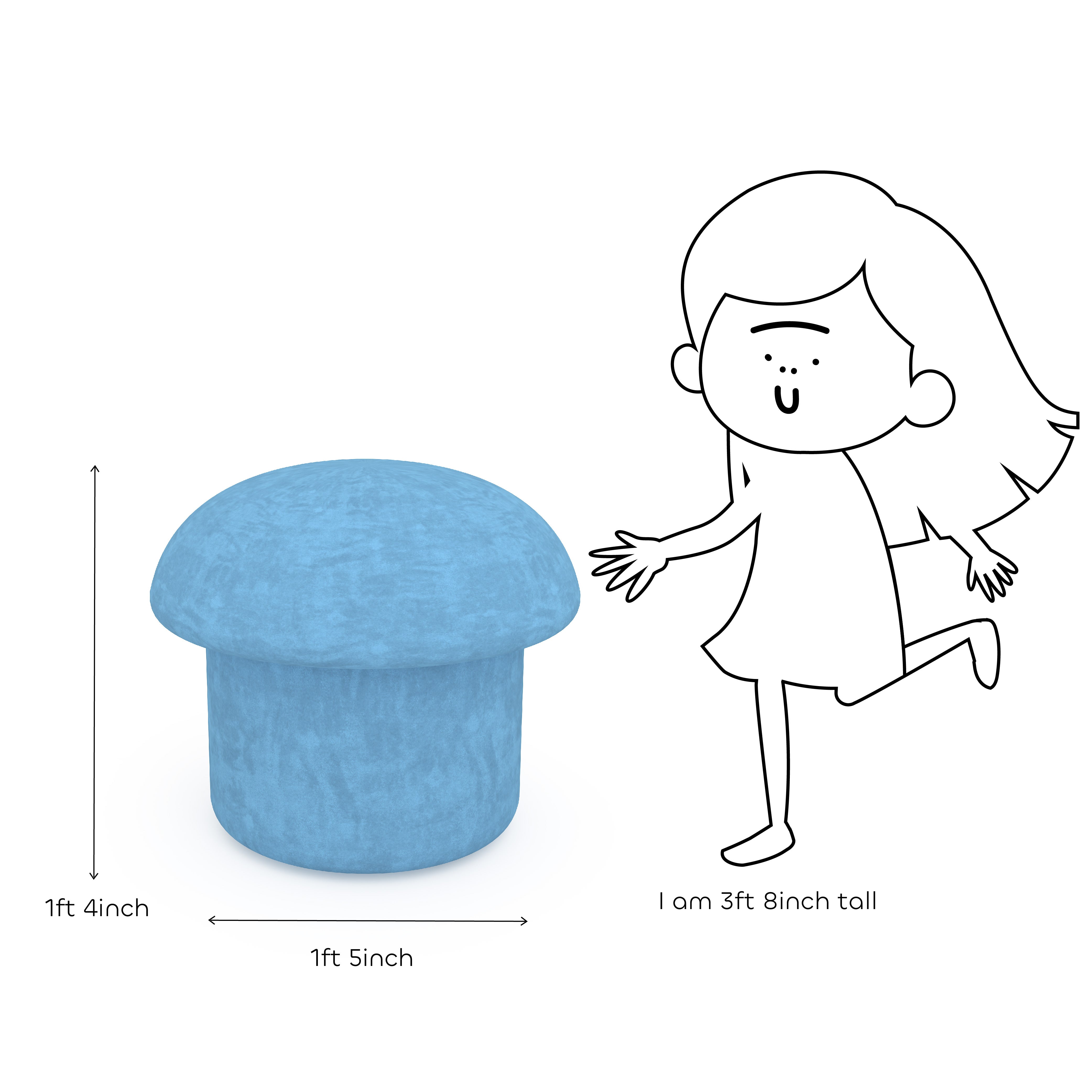 Mushroom Stool With Storage in Galaxy Blue Colour