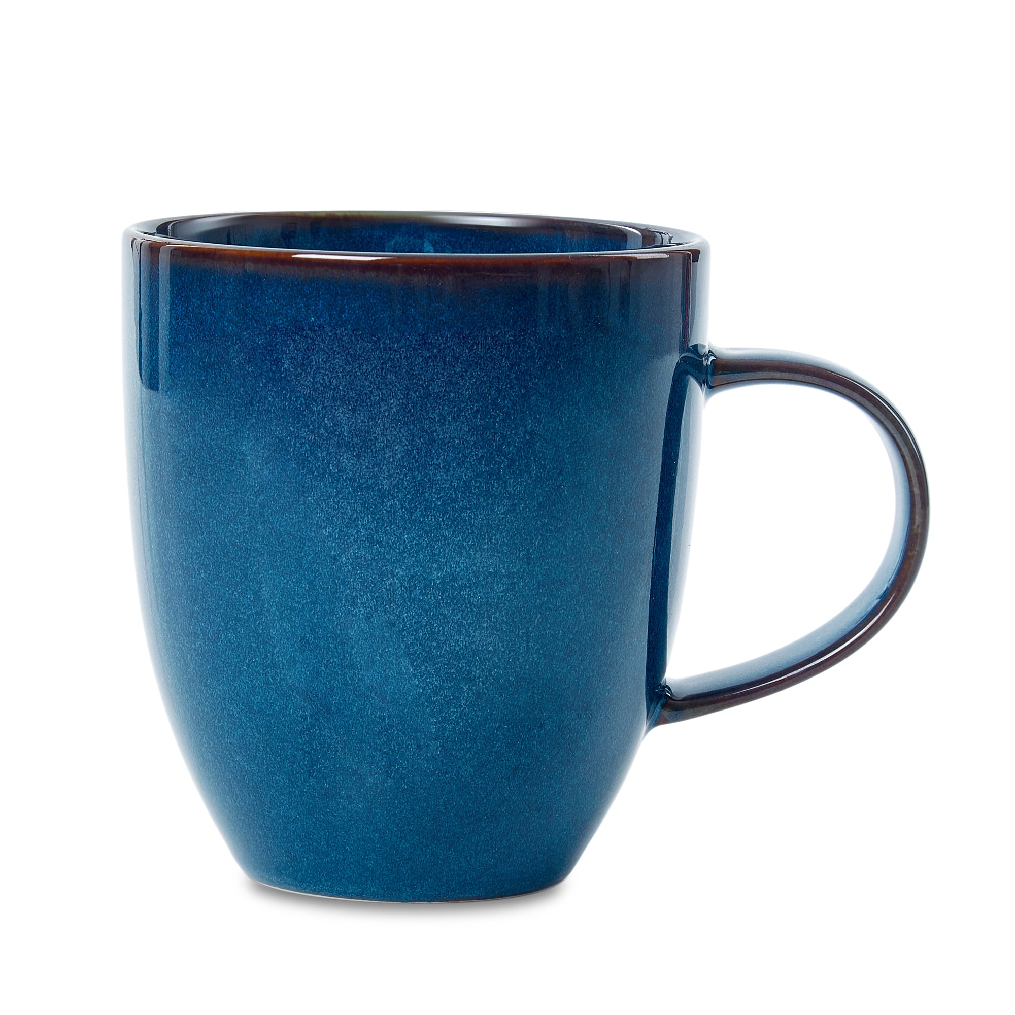 Hygge Studio Pottery Stoneware Coffee Mug Set of 4 in Navy Blue Colour by Living Essence