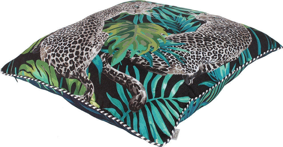 Tropical Safari Digital Cushion Cover 16X16 CM in Green Colour by Living Essence