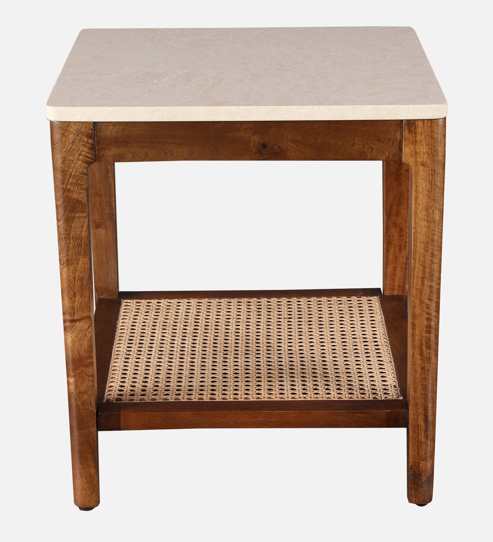 Siam Acacia Wood Side Table in Beige Colour