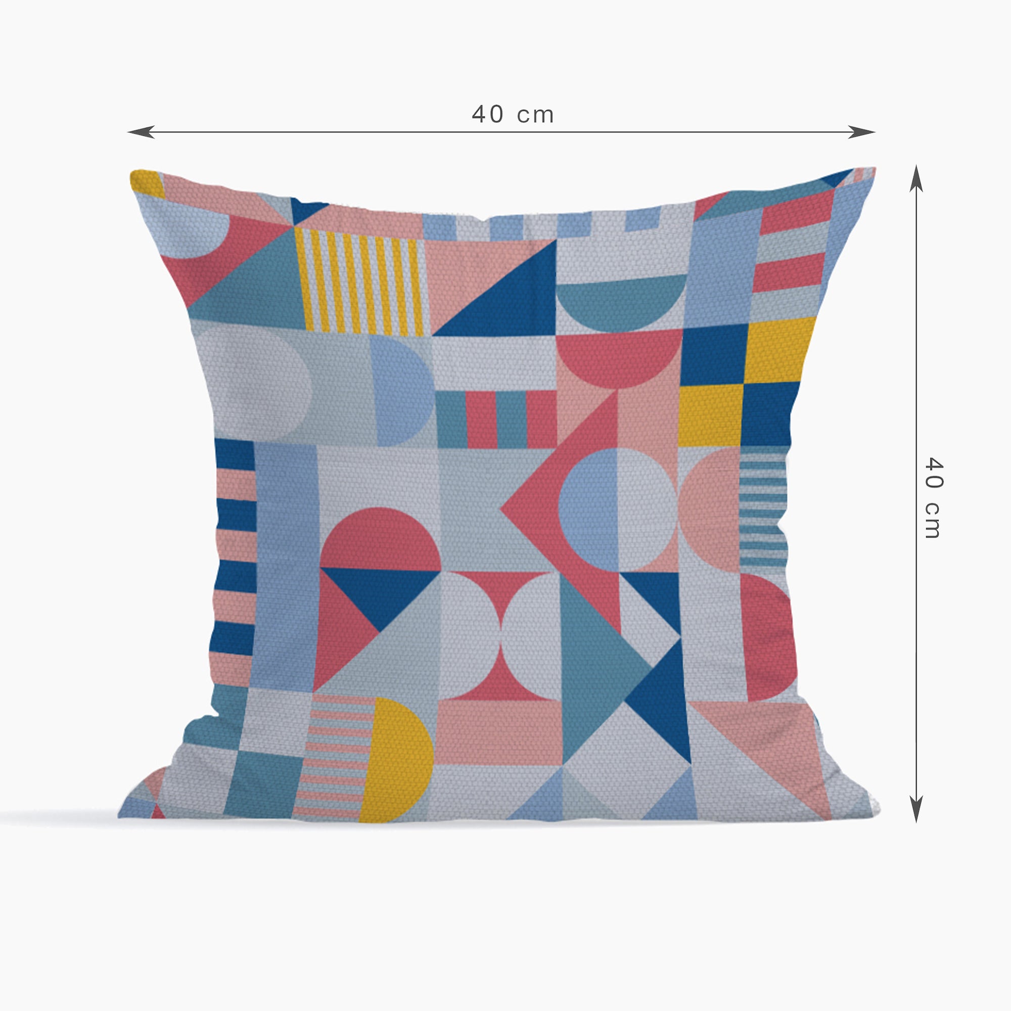 Pop Modern  Reversible Bauhaus Digital Cushion Cover 40x40 Cm in Blue Colour