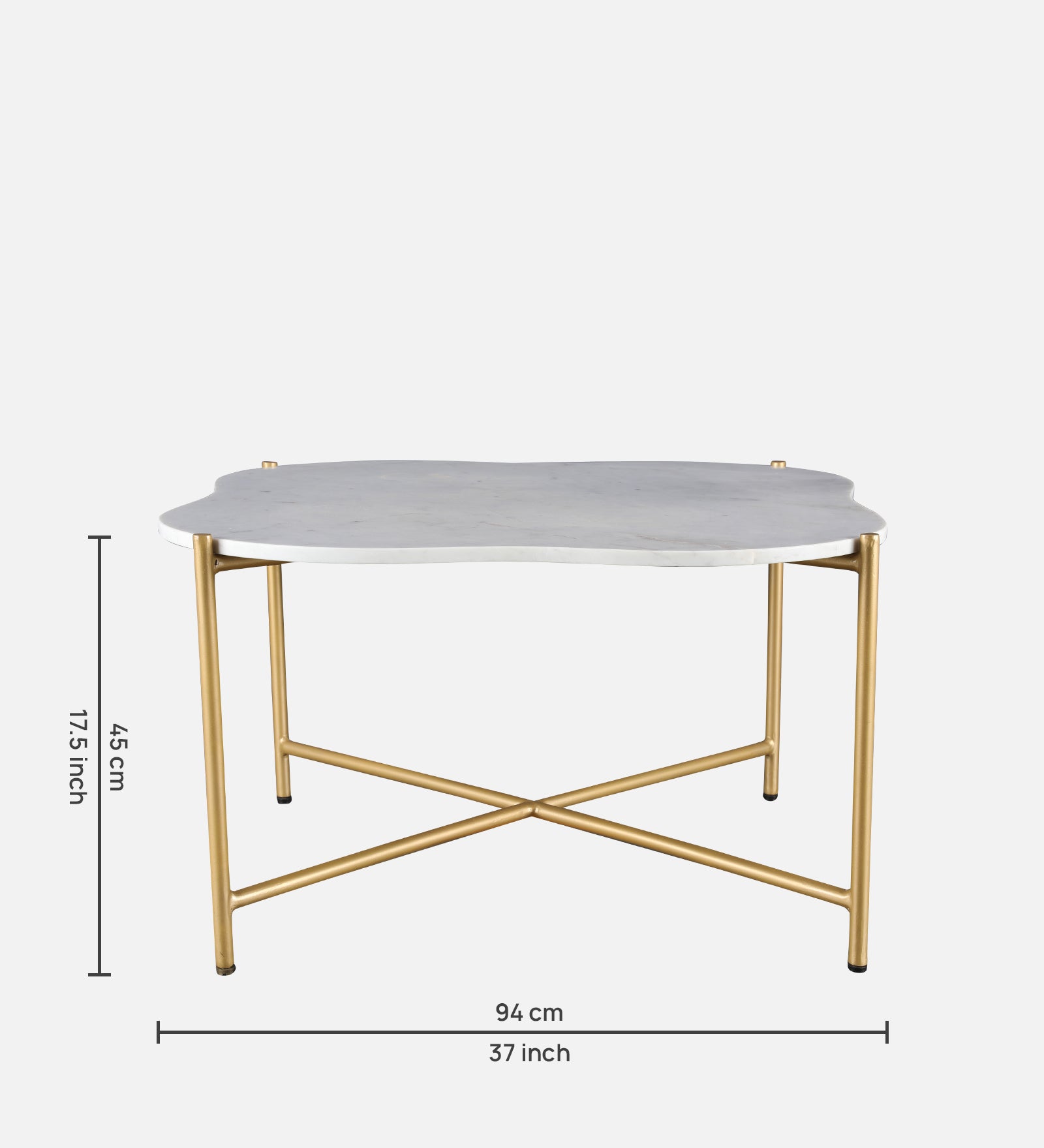 Clara Marble Top Center Table in White Colour