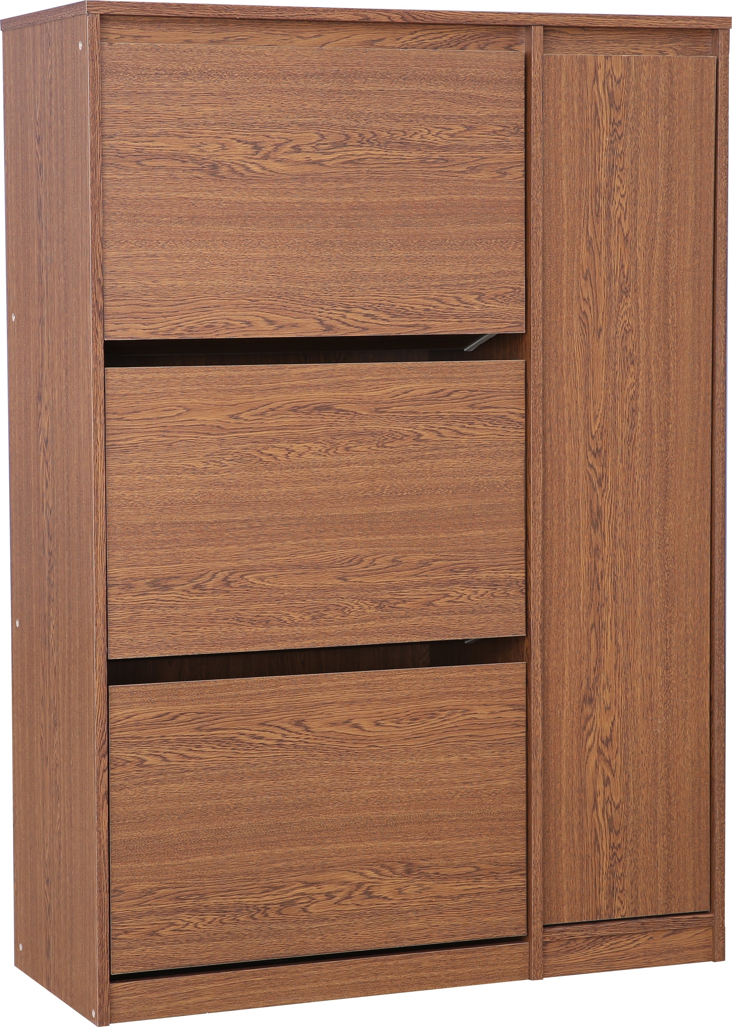 Alder Engineered Wood 3 tier Shoe Rack + Cabinet in Oak Colour