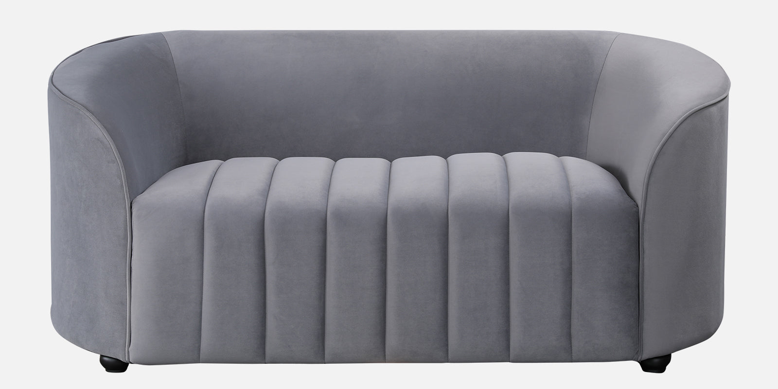 Elise Velvet Fabric Two Seater Sofa in Dark Grey Colour
