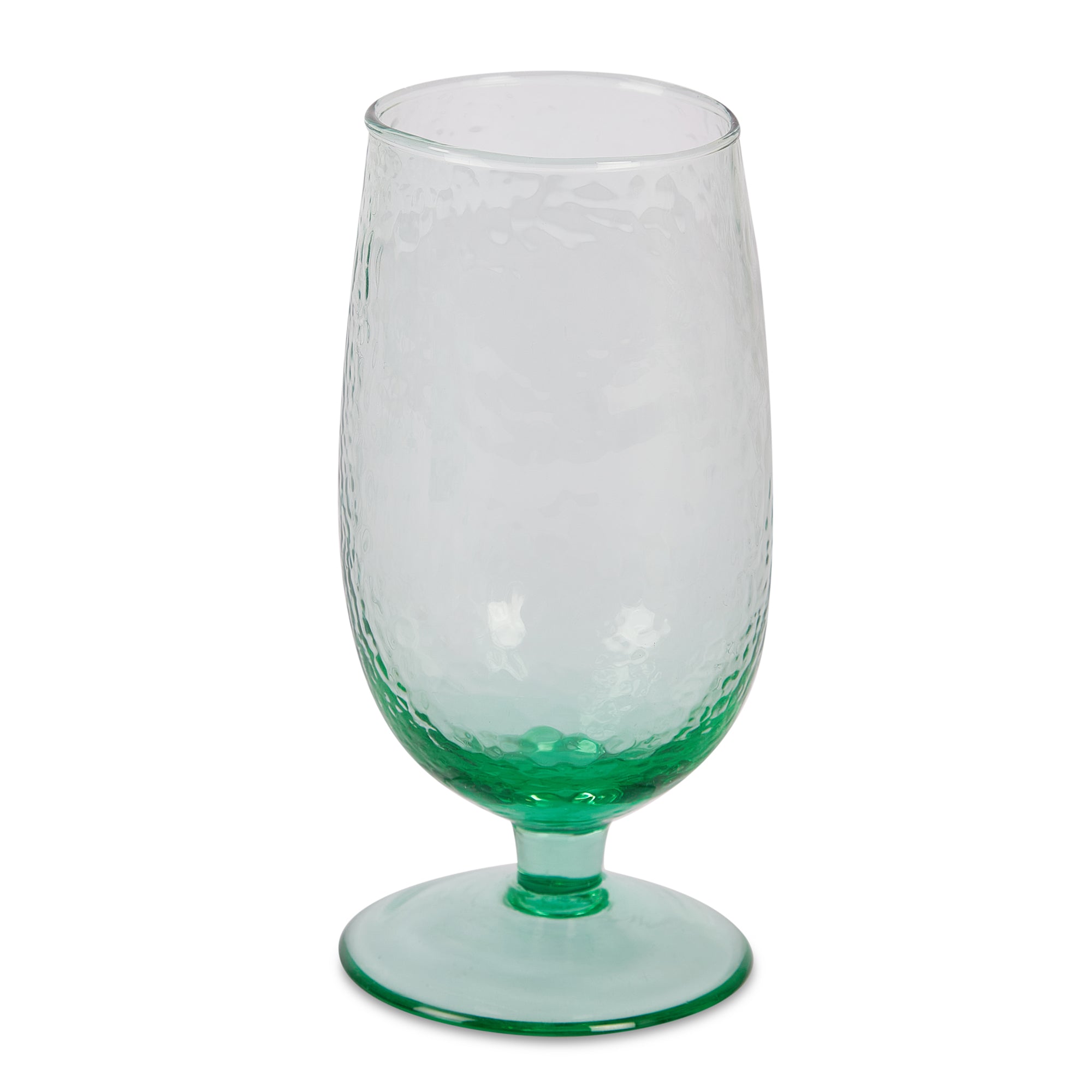 Ikigai Hammered Stem Goblet Set of 4 in Green Colour
