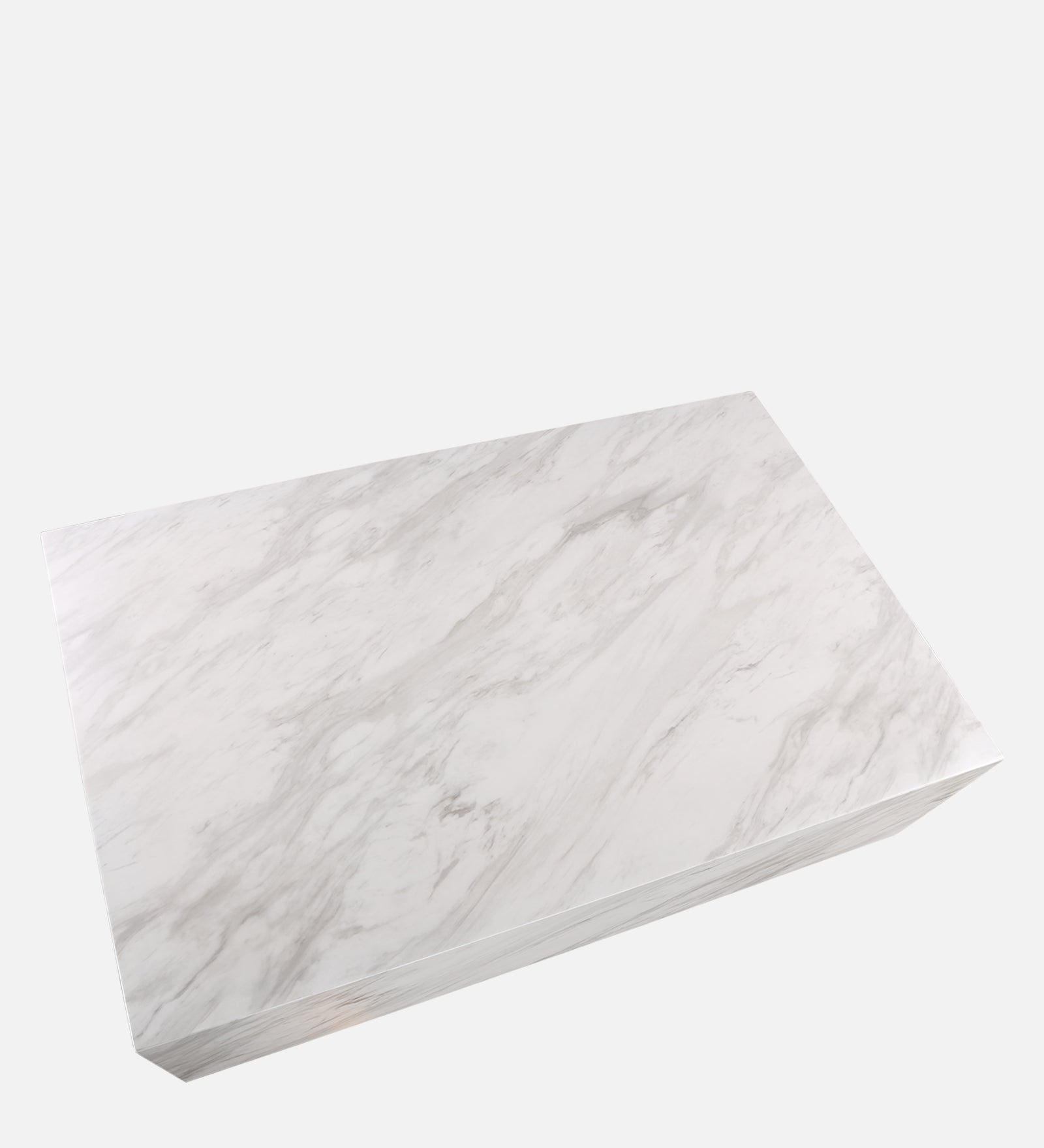 Garnet Marble Finish Center Table in White Colour