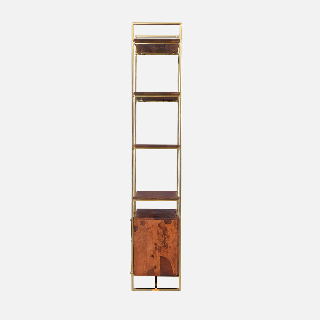Alviya Book Shelves in Natural & Gold Colour