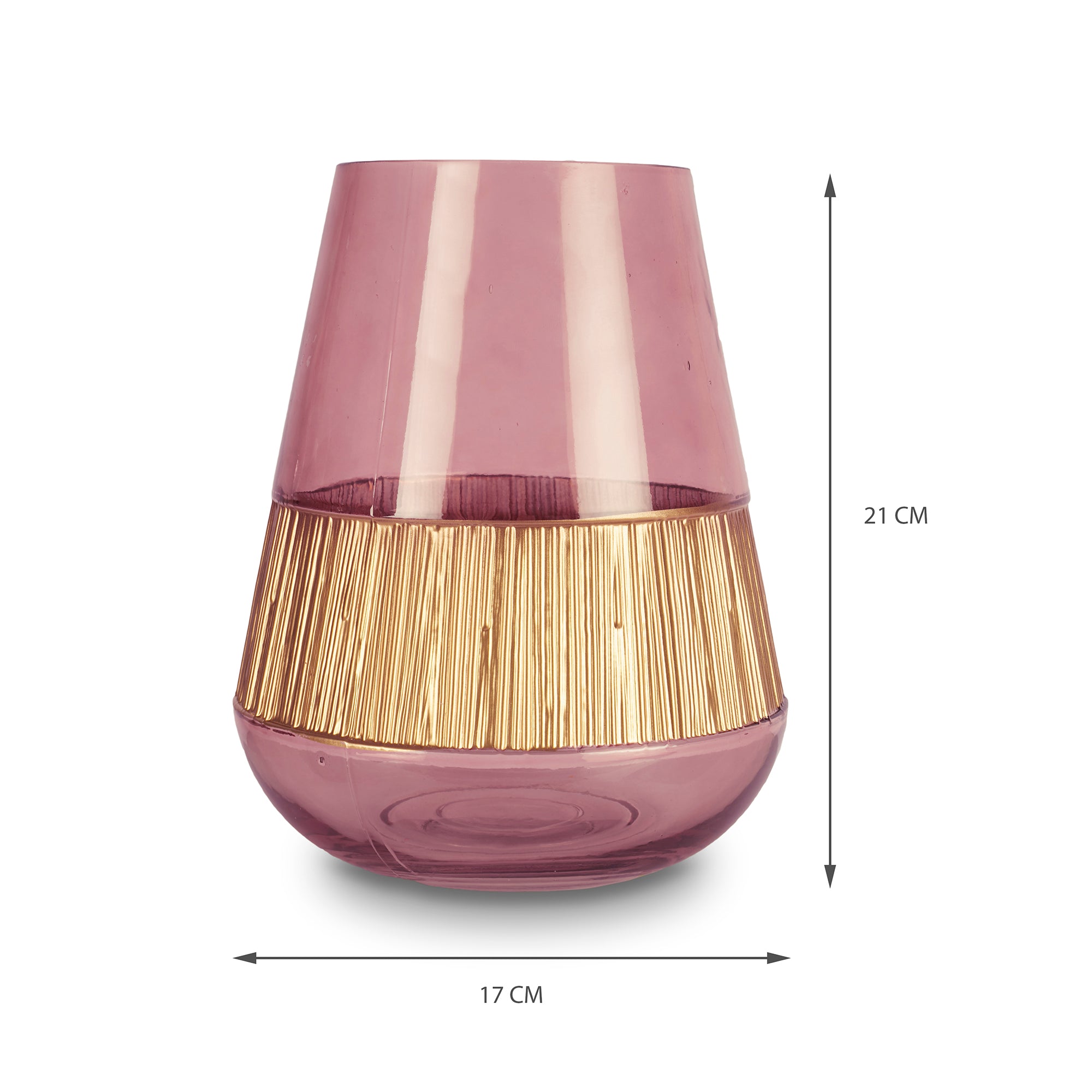 Alena Oval Glass Vase 21Cm in Blush Colour