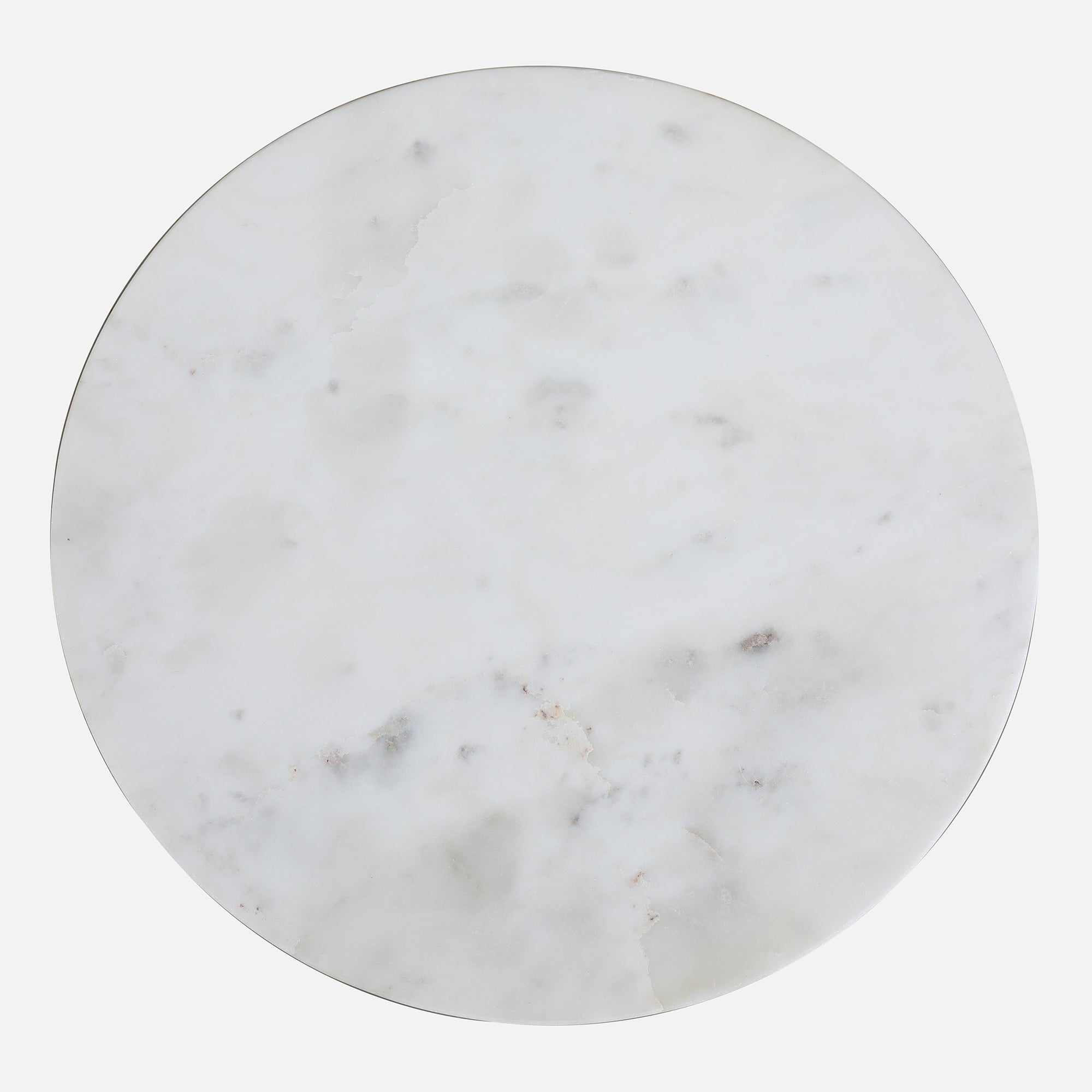 Chelsea Marble & Iron Side Table in White, Black & Gold Colour