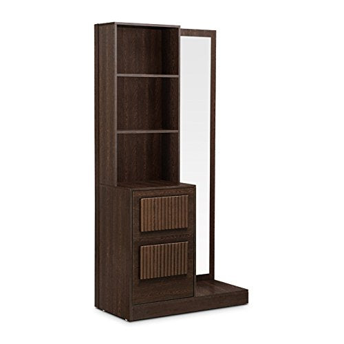 Tiago Engineered Wood Dressing Table with Mirror in Wenge Colour