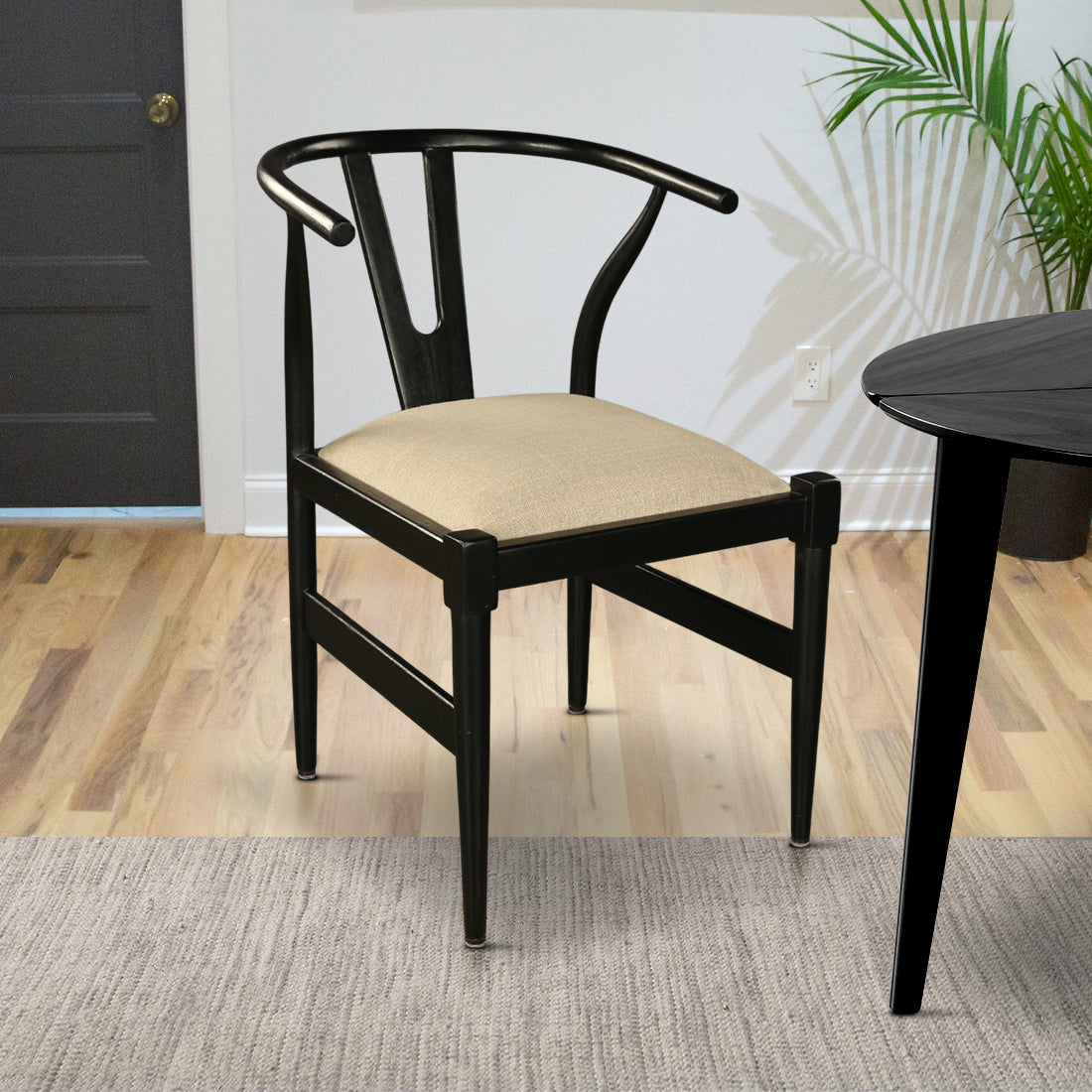 Kira Solidwood Wishbone Chair in Walnut Colour