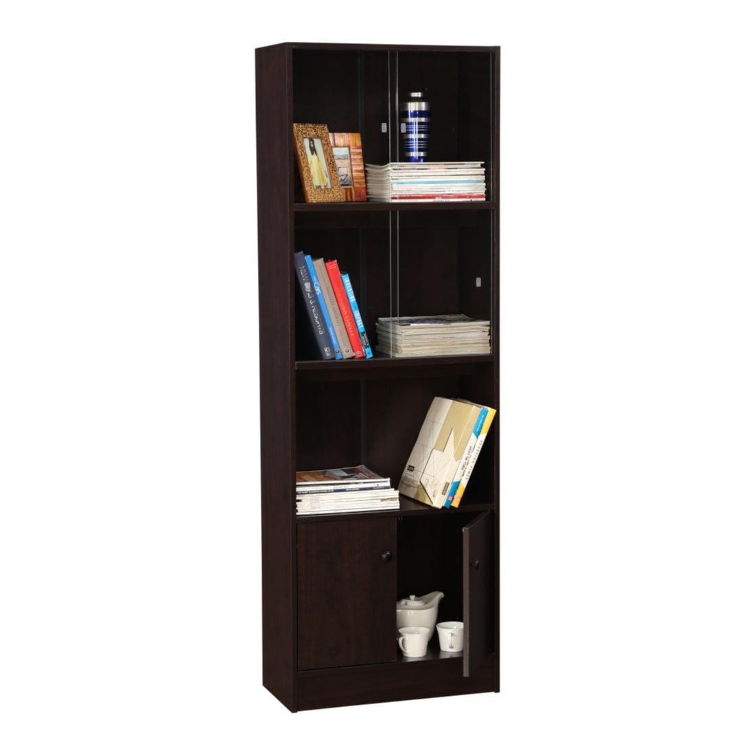 Crony Engineered Wood Medium Book Shelf in Wenge Colour