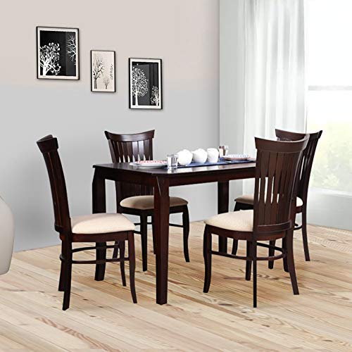 Cardiff Solidwood 4 Seater Dining Set in Expresso Colour